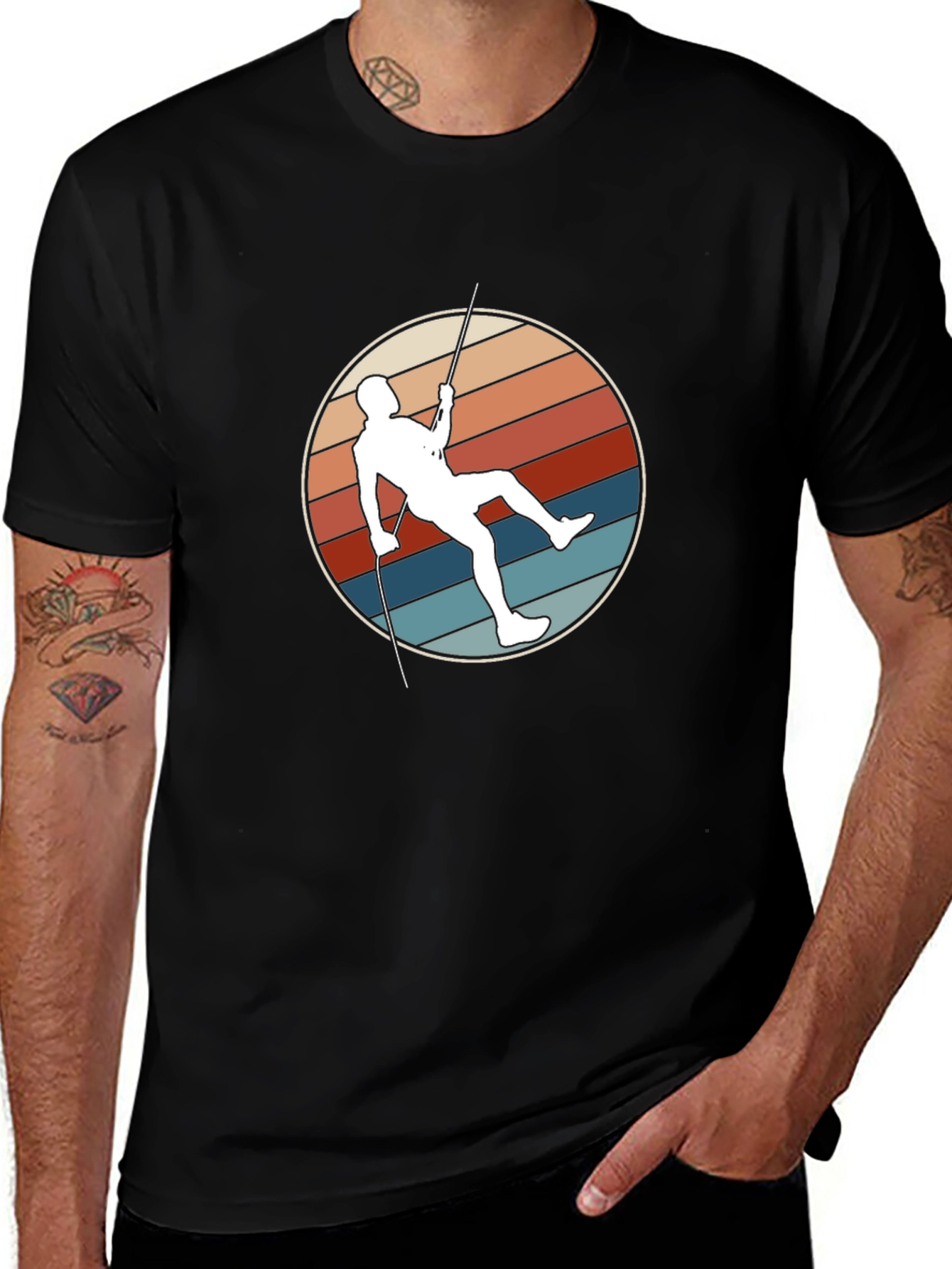 Retro Climbing T-Shirt - Vintage Style Climber Design