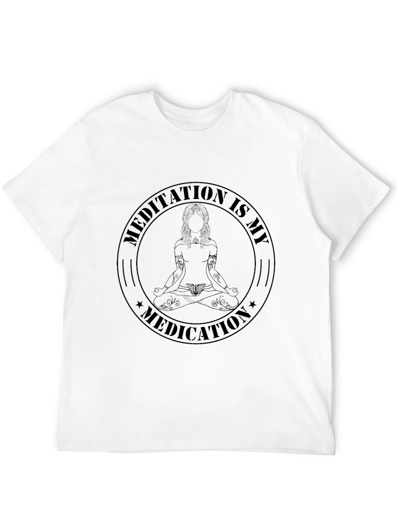 Meditation is My Medication Black T-Shirt