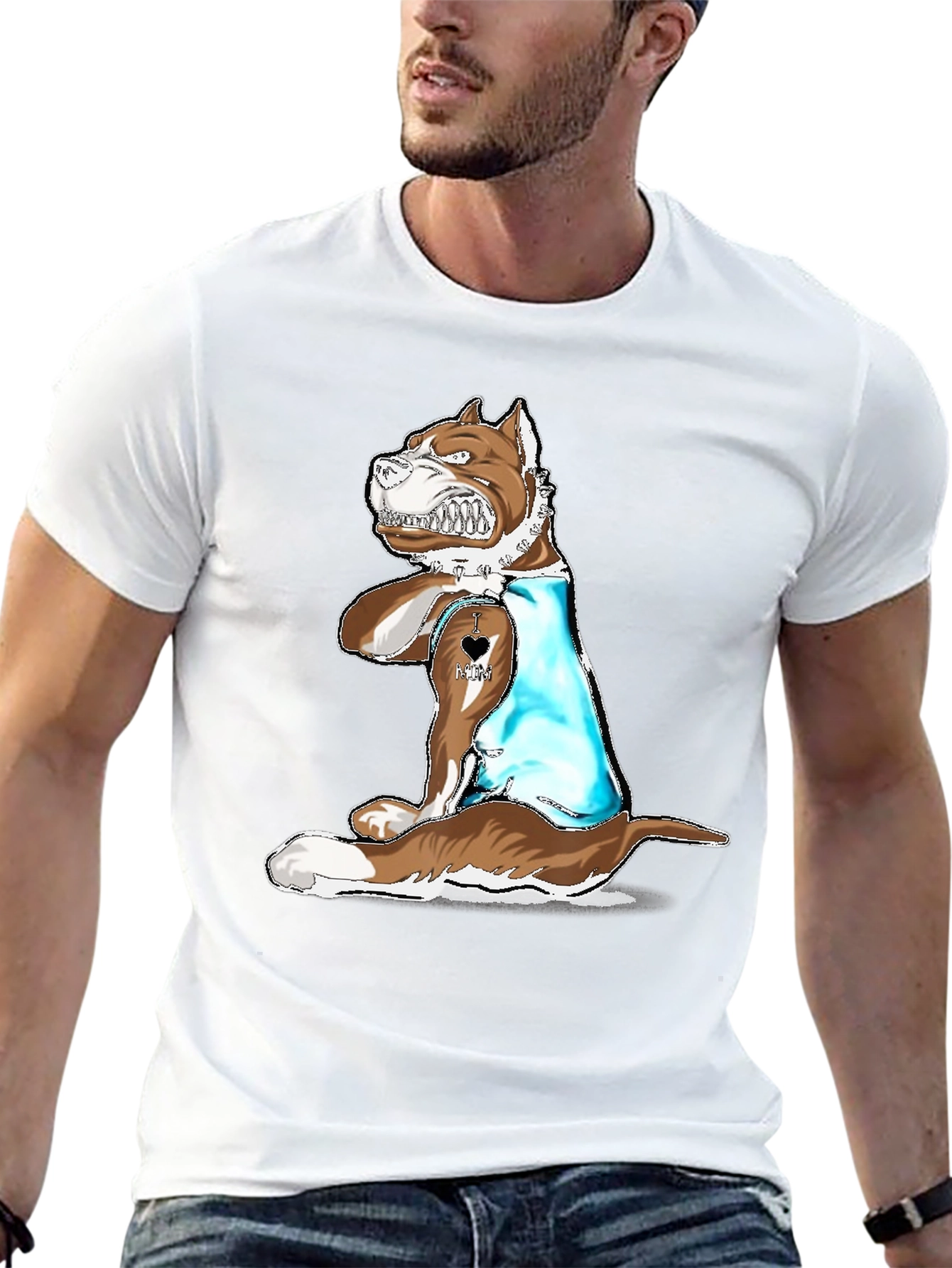 Dog Lover T-Shirt - I Love Mom Tattoo
