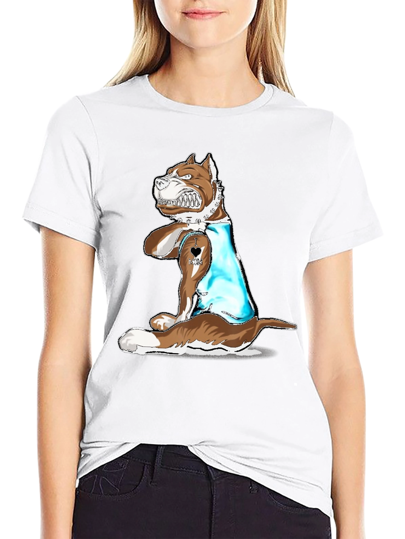 Dog Lover T-Shirt - I Love Mom Tattoo