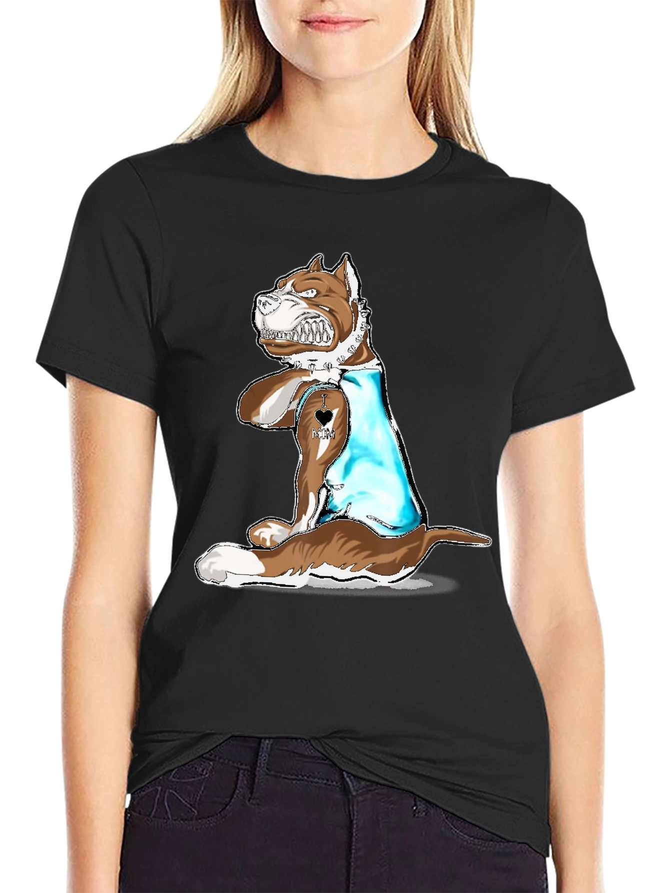 Dog Lover T-Shirt - I Love Mom Tattoo