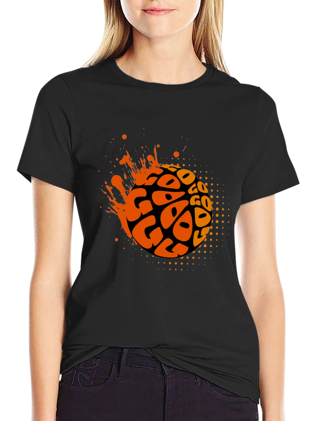 Stylish Black GO Graphic Tee for Men