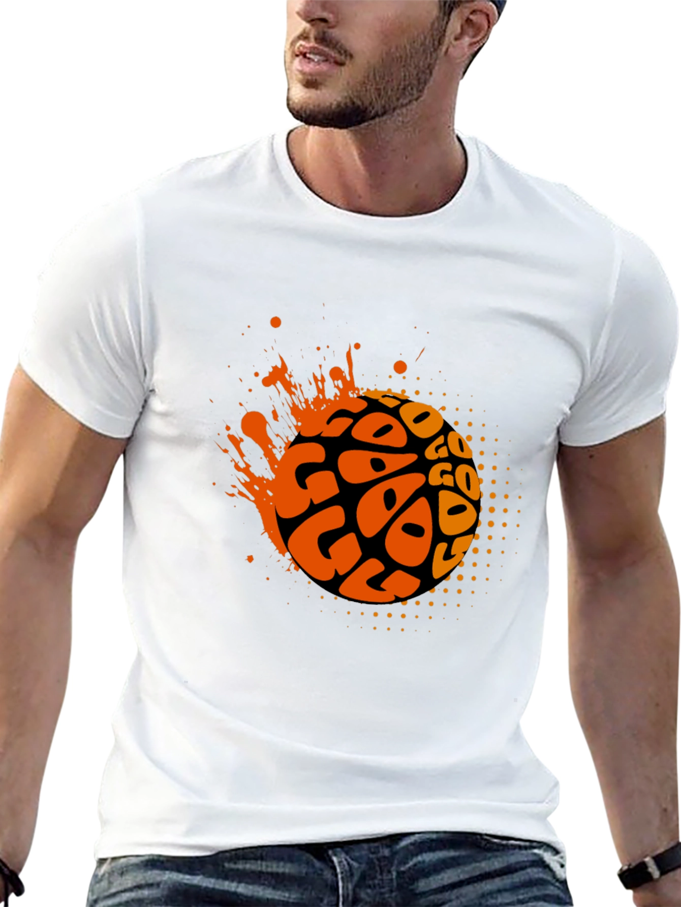 Stylish Black GO Graphic Tee for Men