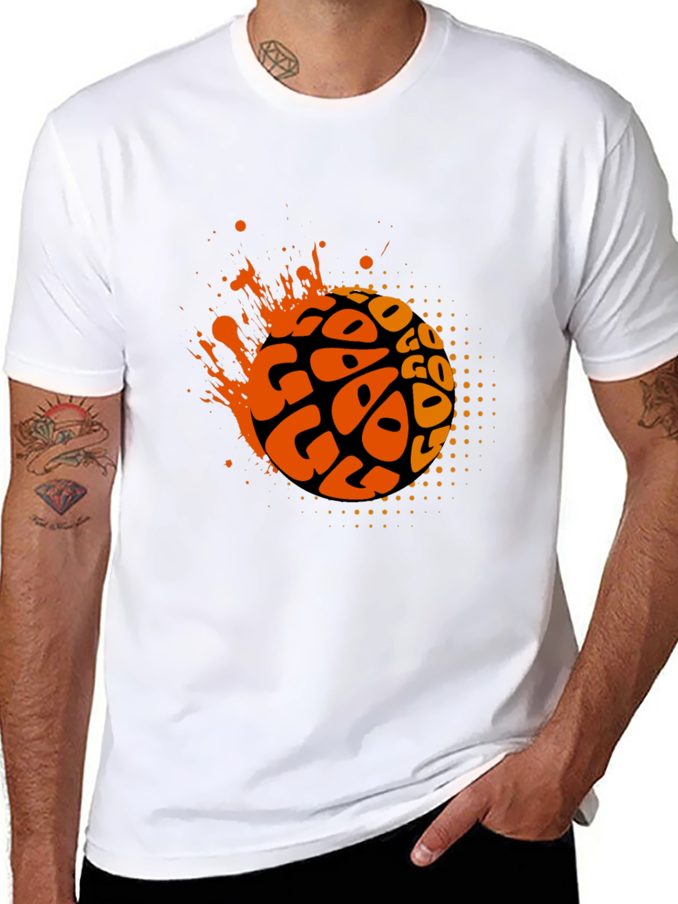 Stylish Black GO Graphic Tee for Men