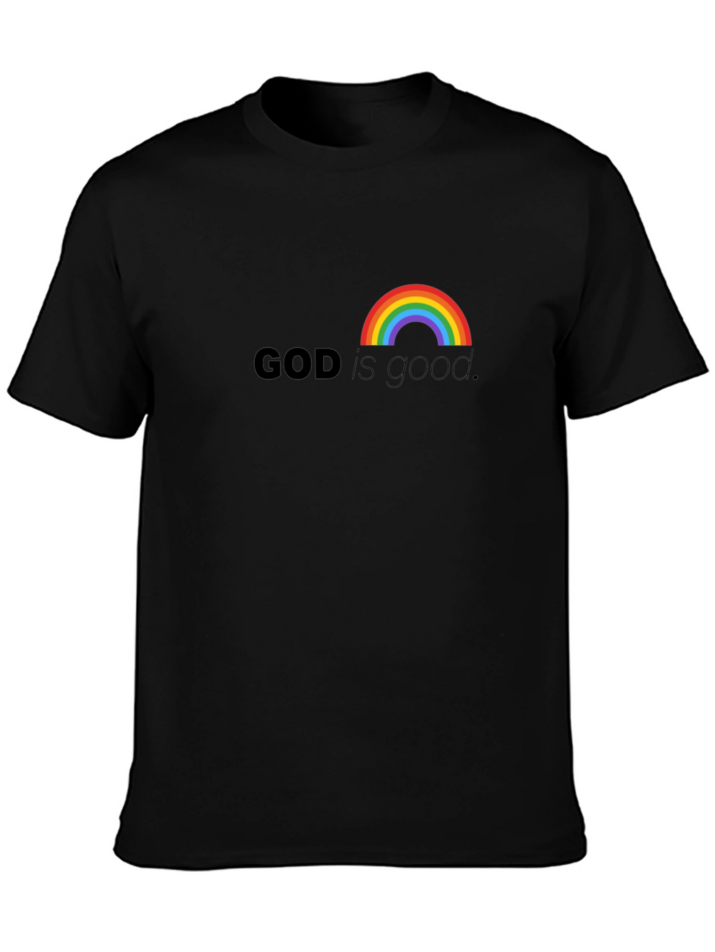 God is Good Rainbow T-Shirt - Black