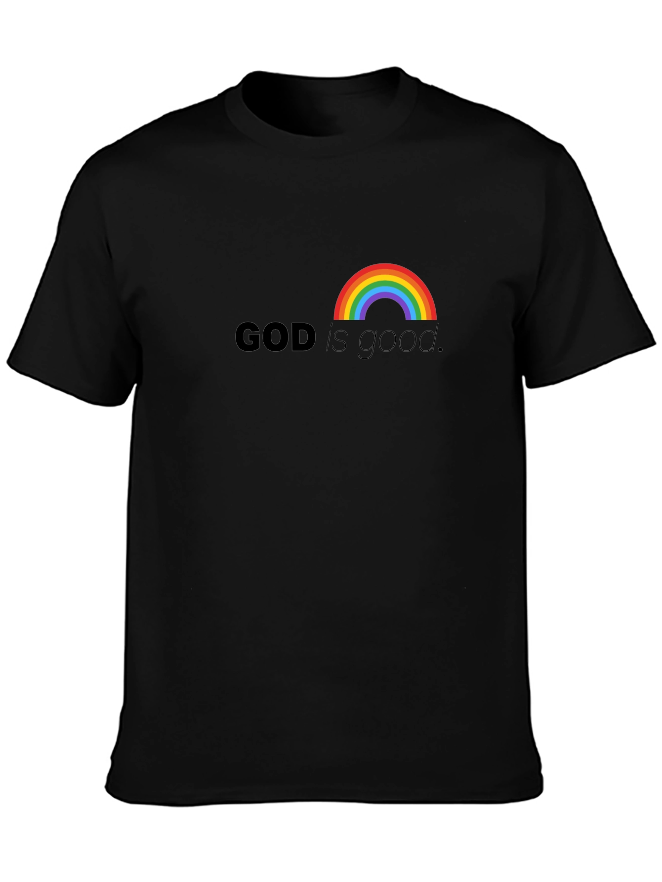 God is Good Rainbow T-Shirt - Black