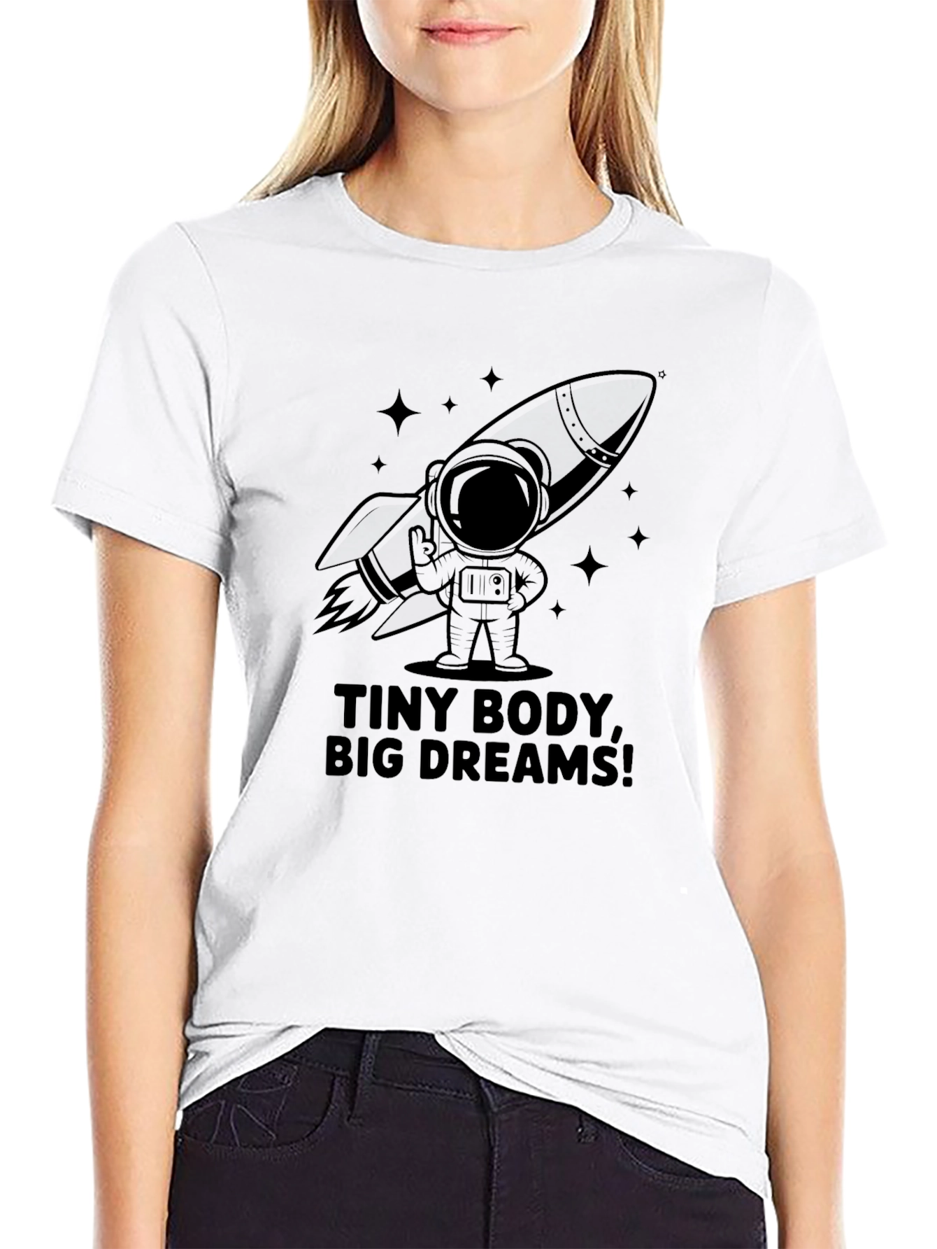 Tiny Body Big Dreams Graphic Tee - Black