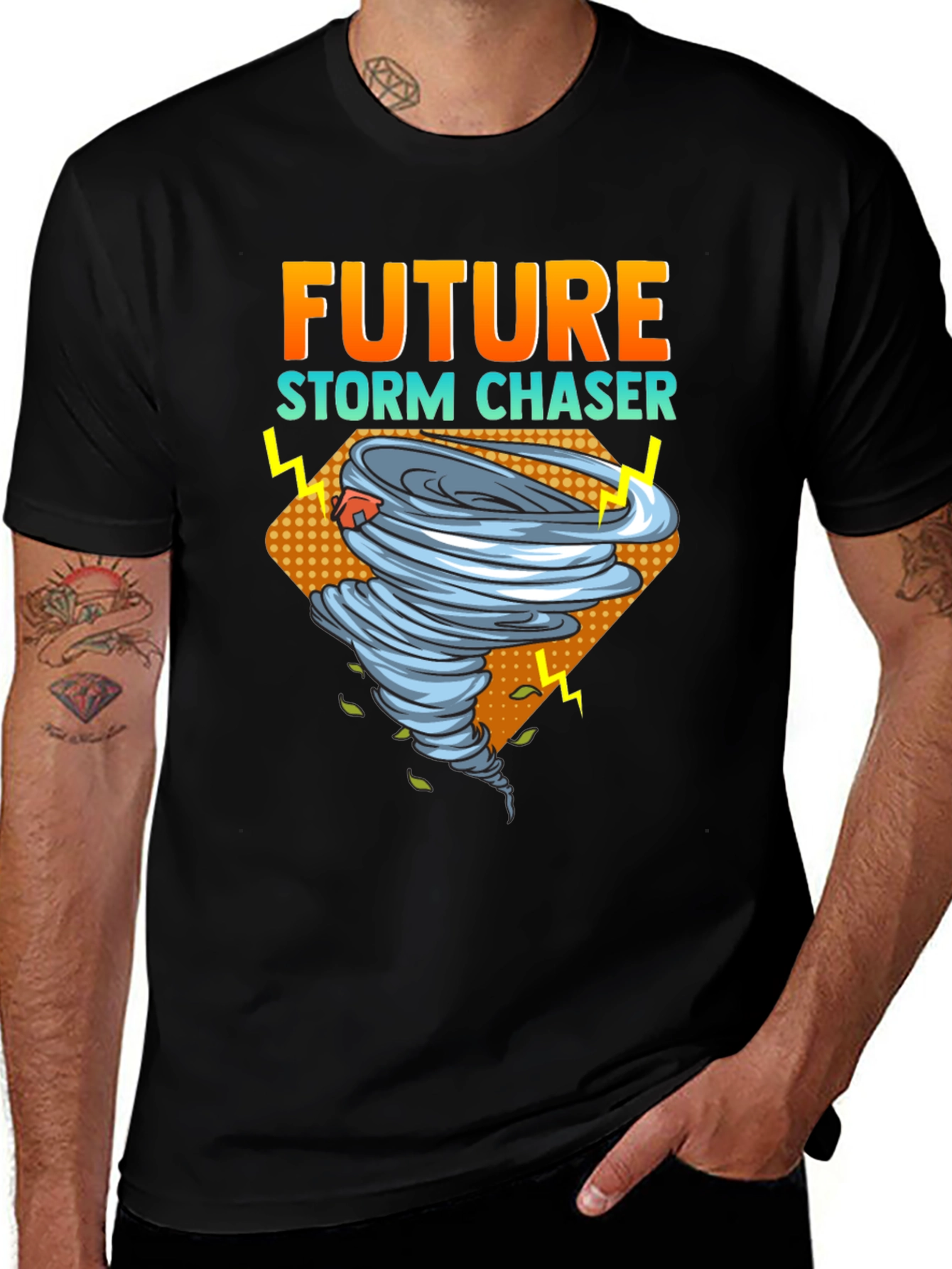 Future Storm Chaser Graphic Tee - Tornado Design
