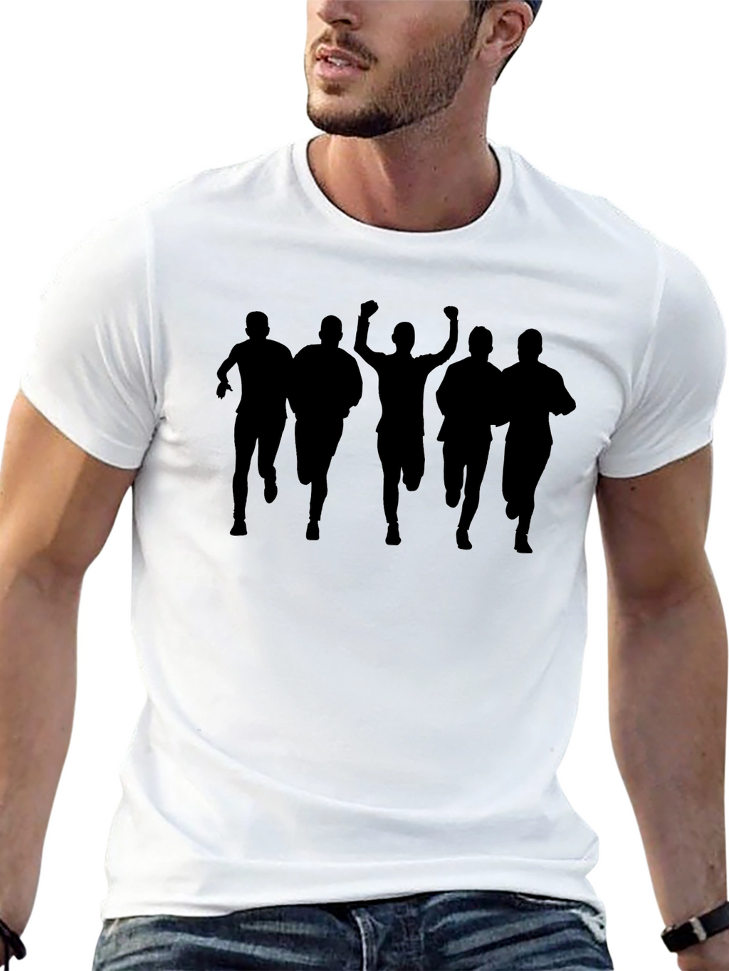 Black Silhouette Runners Graphic Tee