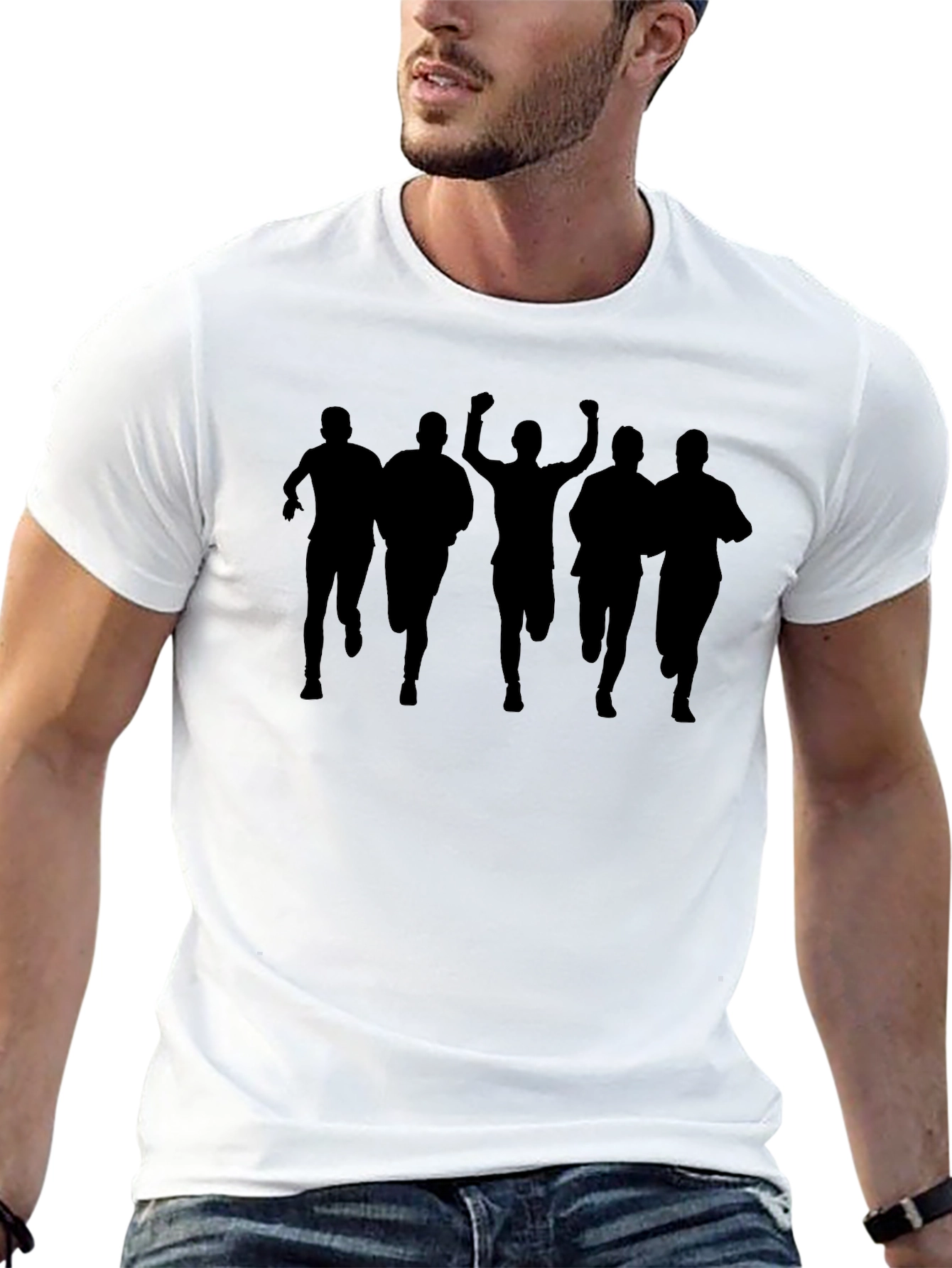 Black Silhouette Runners Graphic Tee