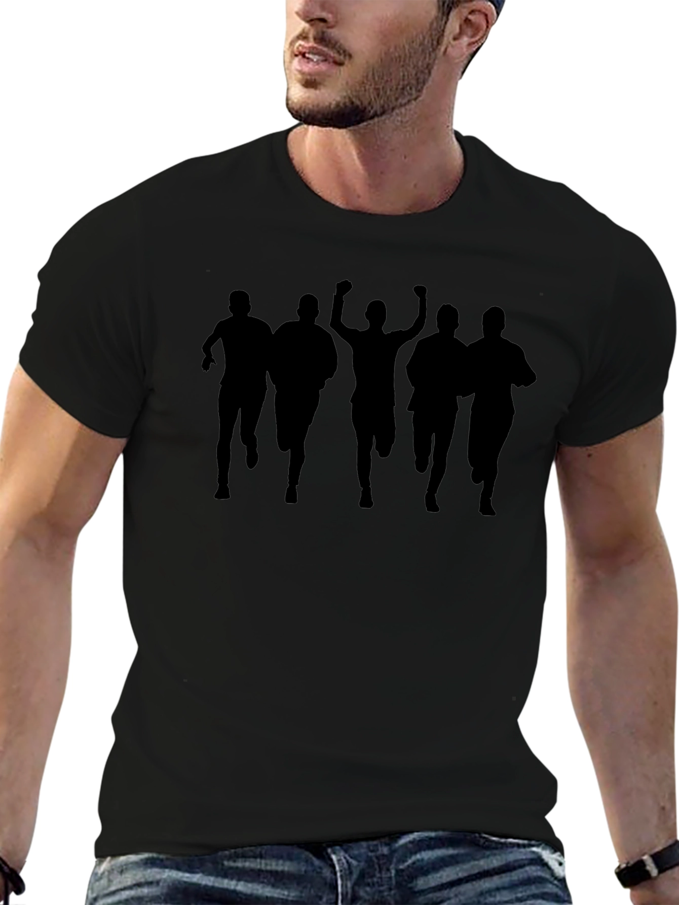Black Silhouette Runners Graphic Tee