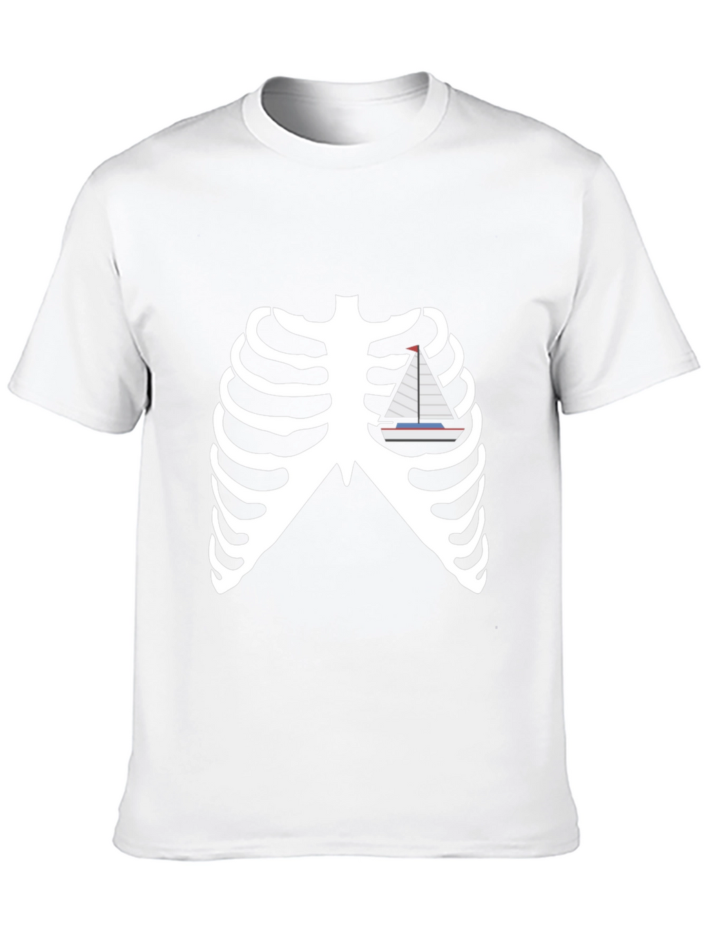 Skeleton Ribcage Boat Graphic Tee