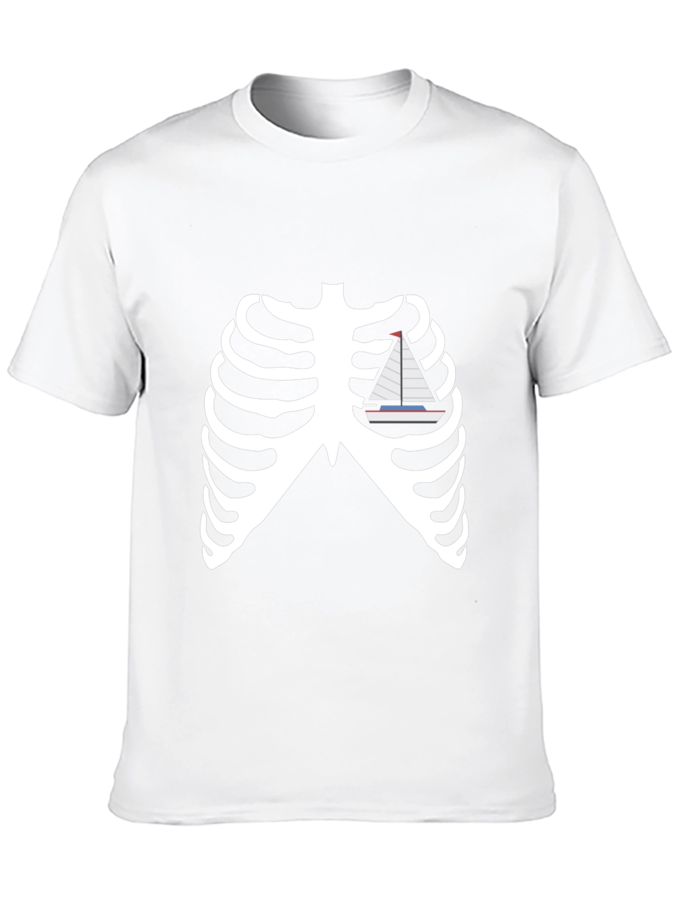 Skeleton Ribcage Boat Graphic Tee
