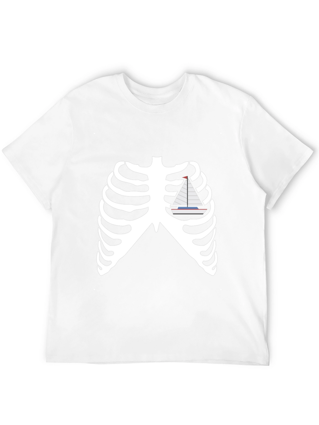 Skeleton Ribcage Boat Graphic Tee