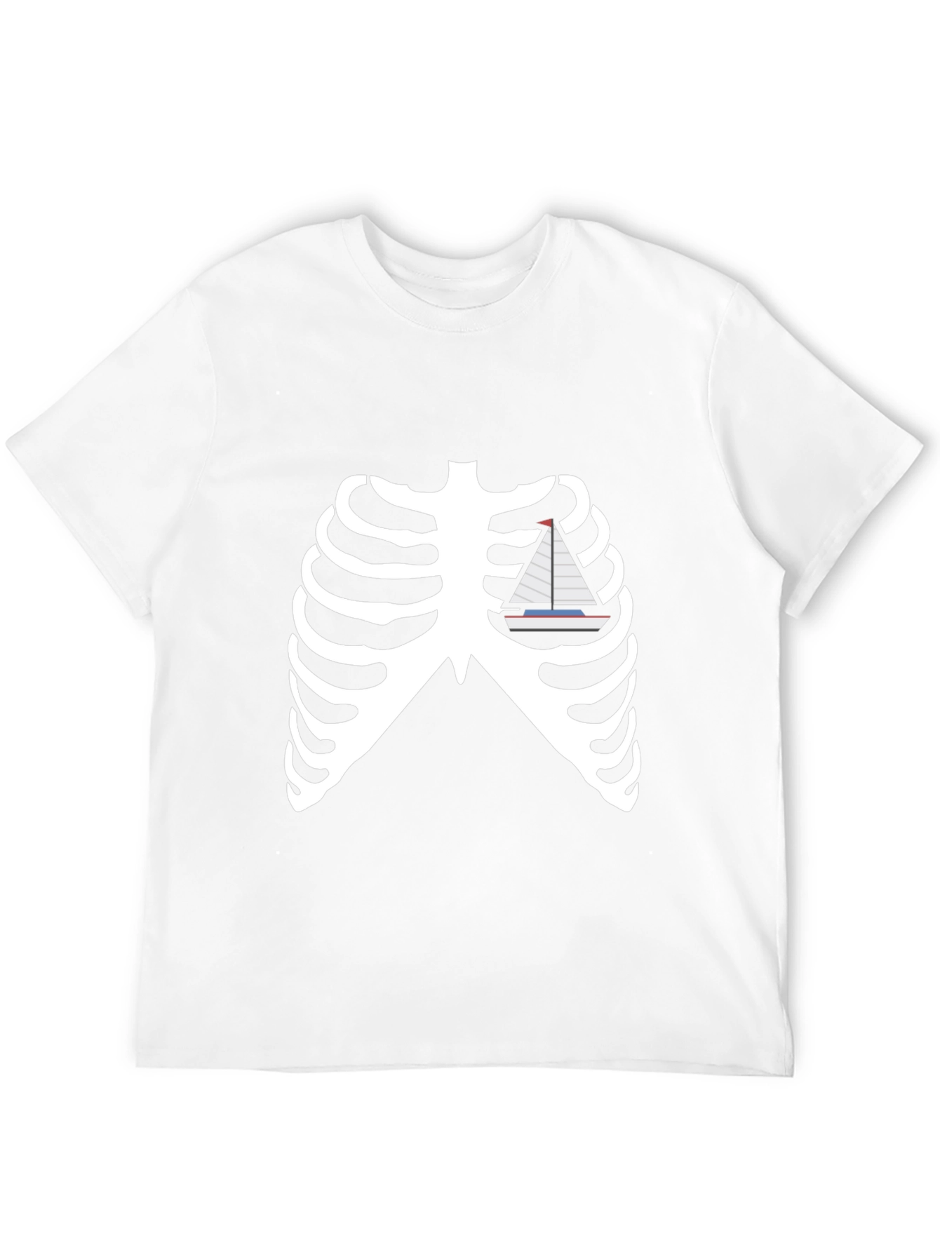 Skeleton Ribcage Boat Graphic Tee
