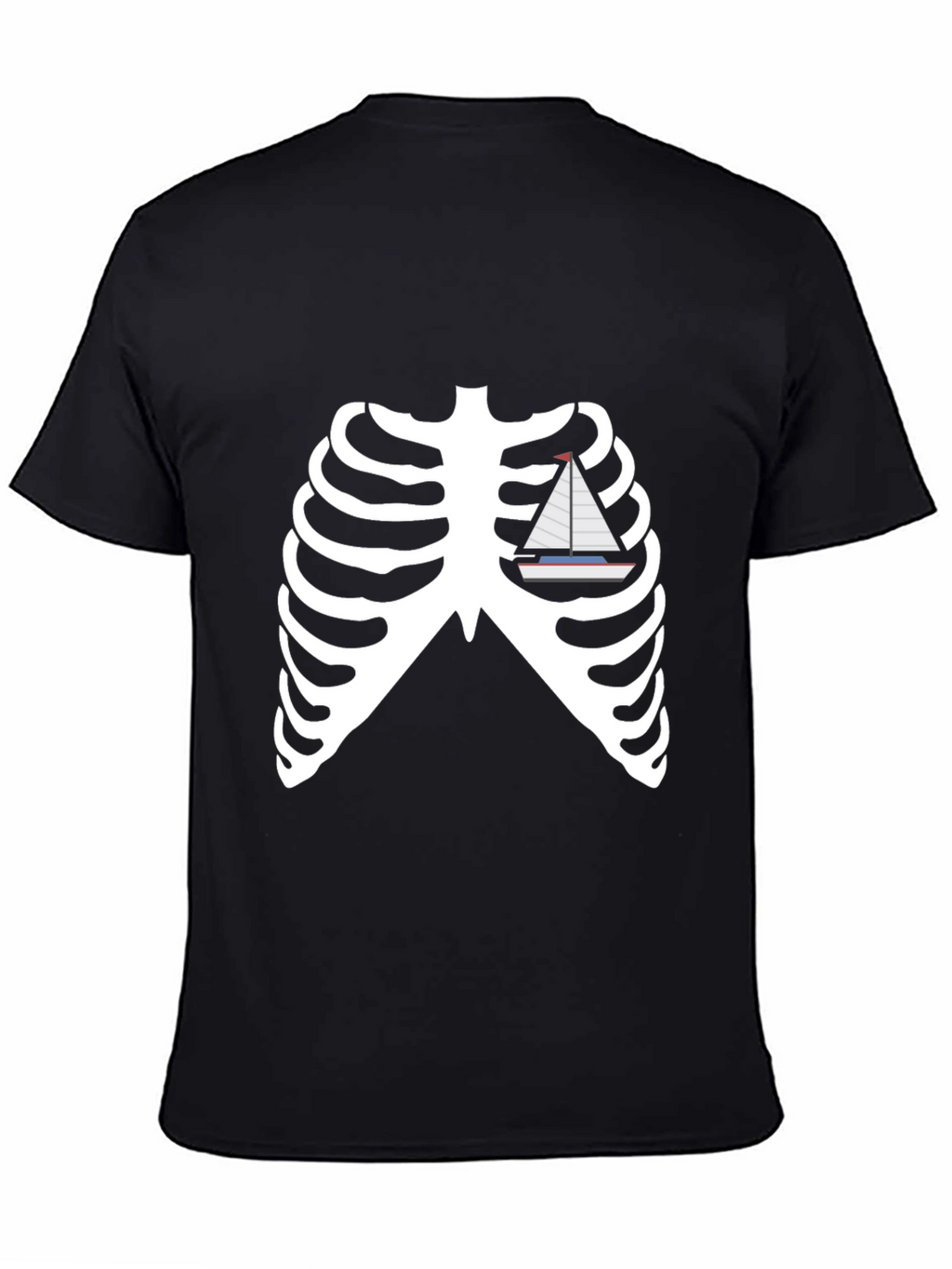 Skeleton Ribcage Boat Graphic Tee