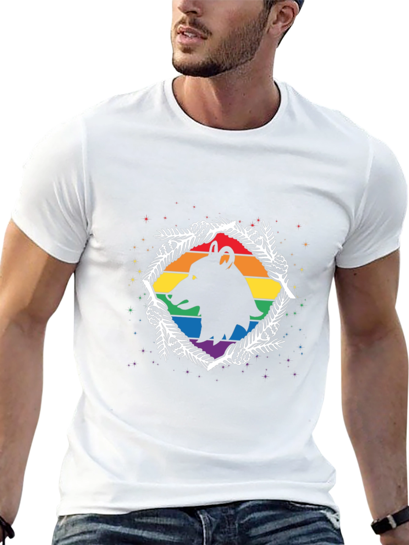 Pride Wolf Graphic Tee - Mens Black T-Shirt