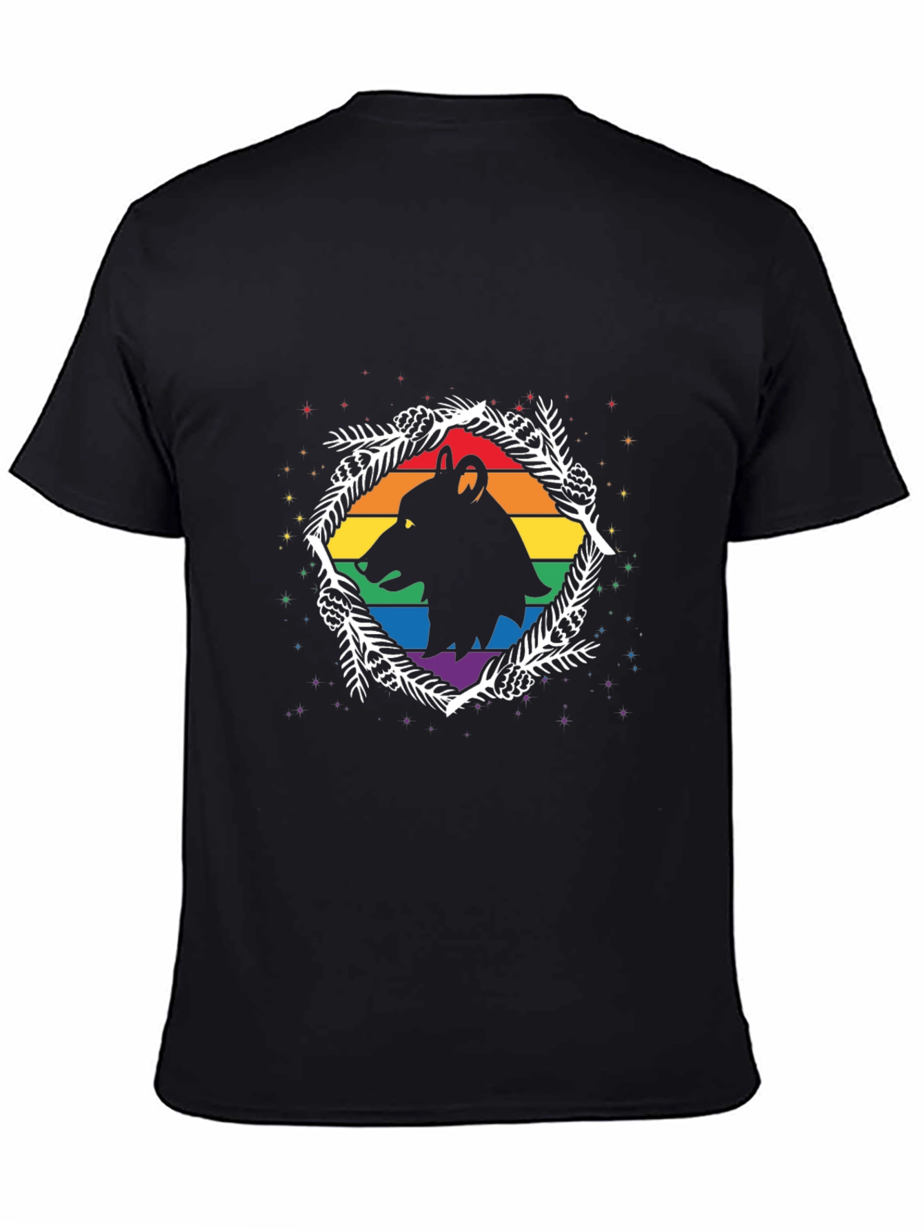 Pride Wolf Graphic Tee - Mens Black T-Shirt