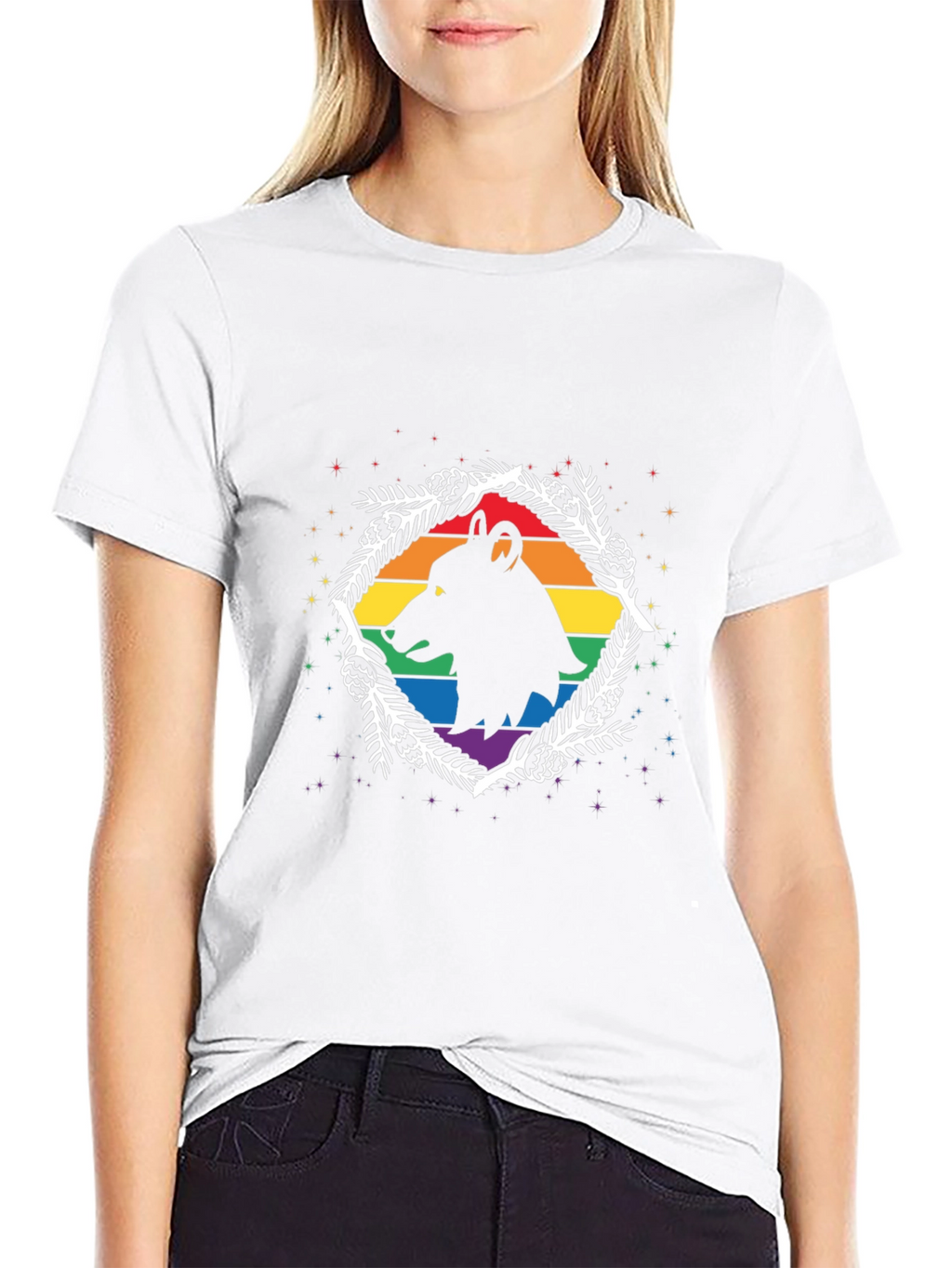 Pride Wolf Graphic Tee - Mens Black T-Shirt