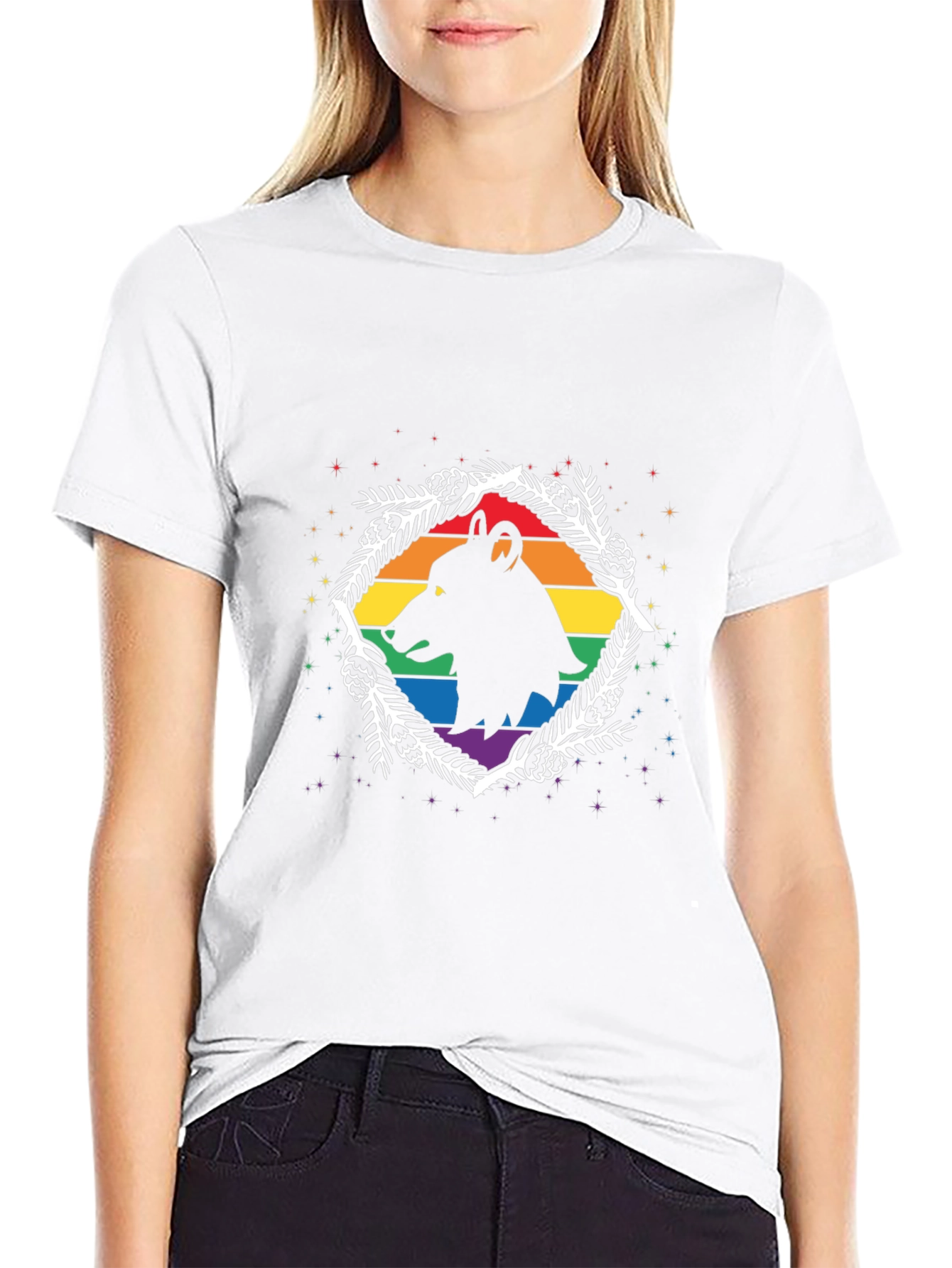 Pride Wolf Graphic Tee - Mens Black T-Shirt