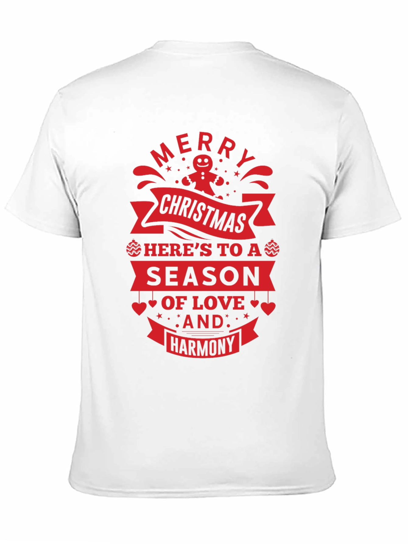 Festive Christmas T-Shirt: Merry Christmas Love & Harmony Design