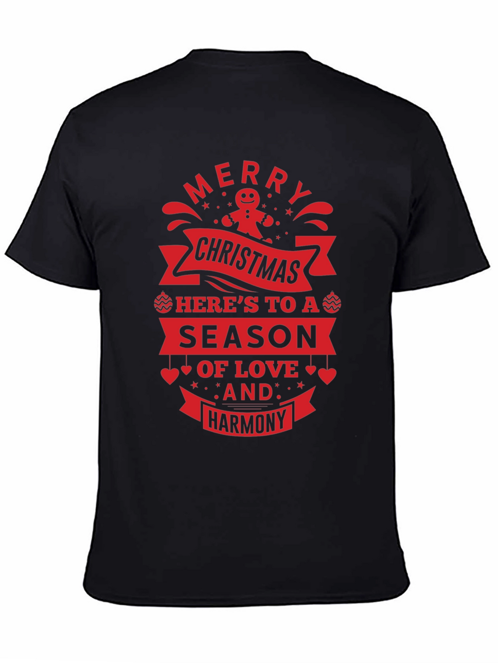 Festive Christmas T-Shirt: Merry Christmas Love & Harmony Design
