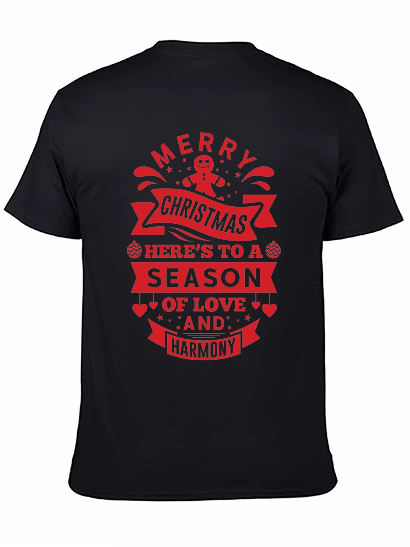 Festive Christmas T-Shirt: Merry Christmas Love & Harmony Design