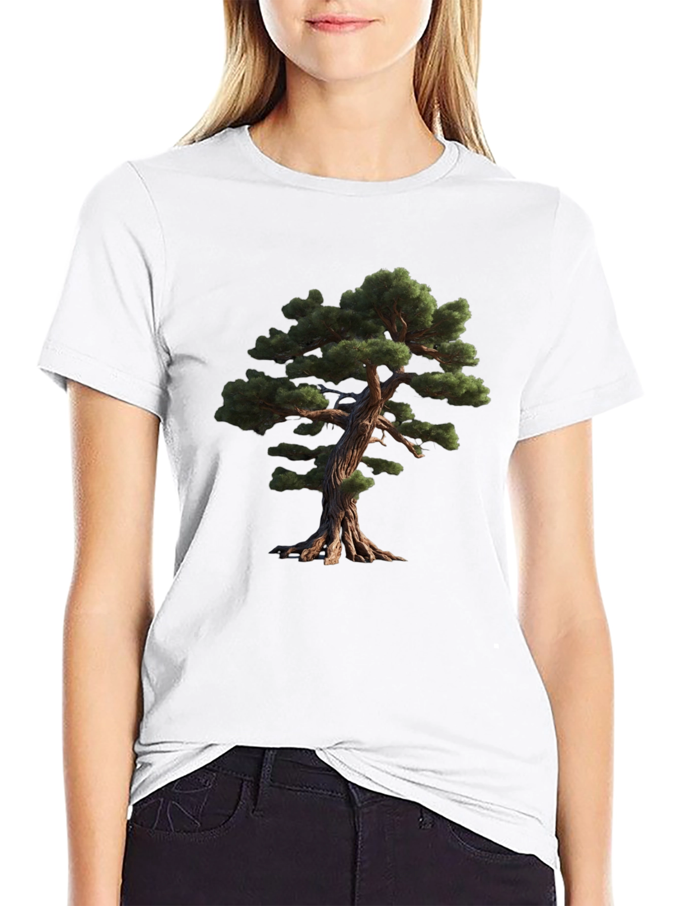 Bonsai Tree Graphic Black T-Shirt