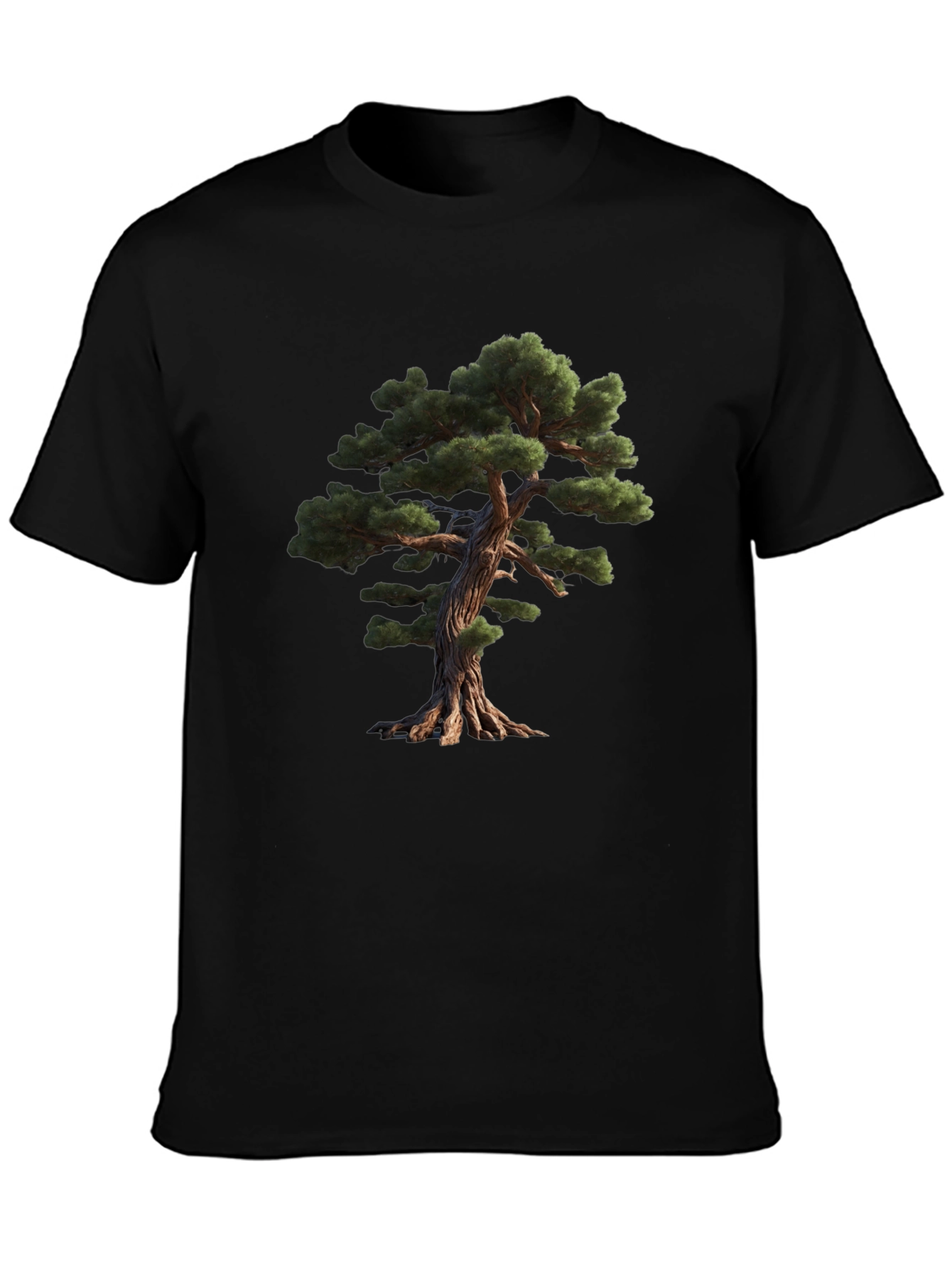 Bonsai Tree Graphic Black T-Shirt
