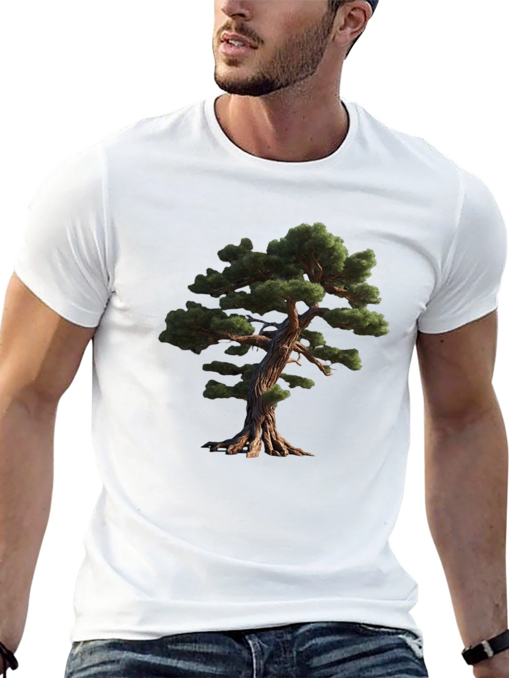 Bonsai Tree Graphic Black T-Shirt