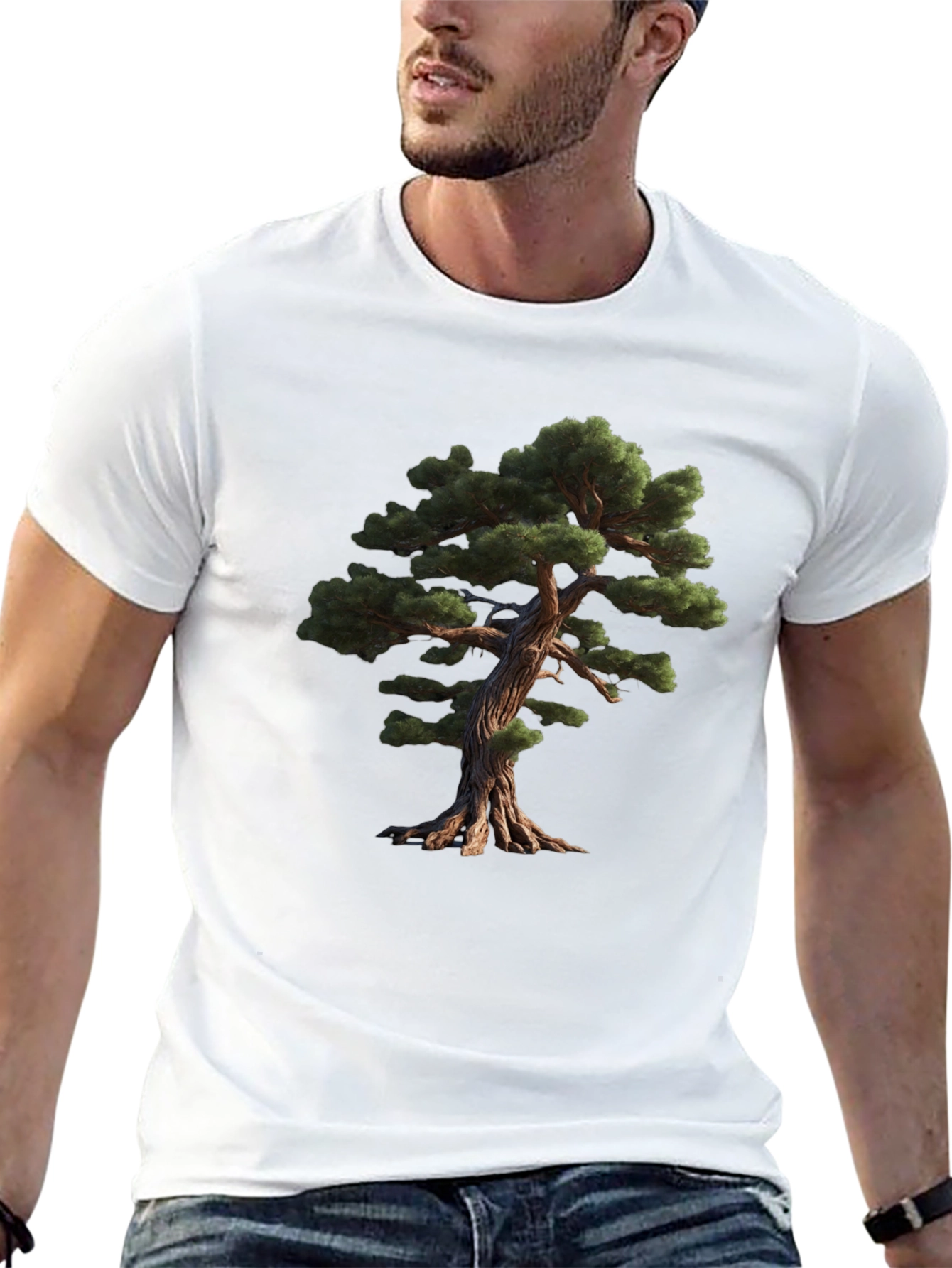 Bonsai Tree Graphic Black T-Shirt