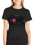 Blending Is My Cardio Black Graphic Tee
