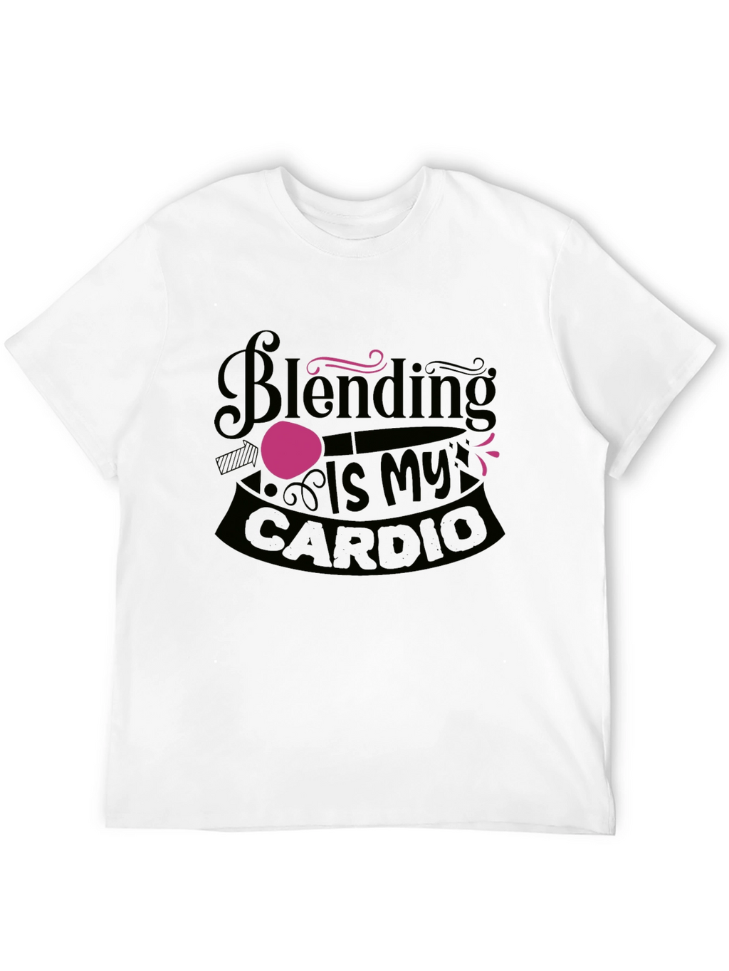 Blending Is My Cardio Black Graphic Tee