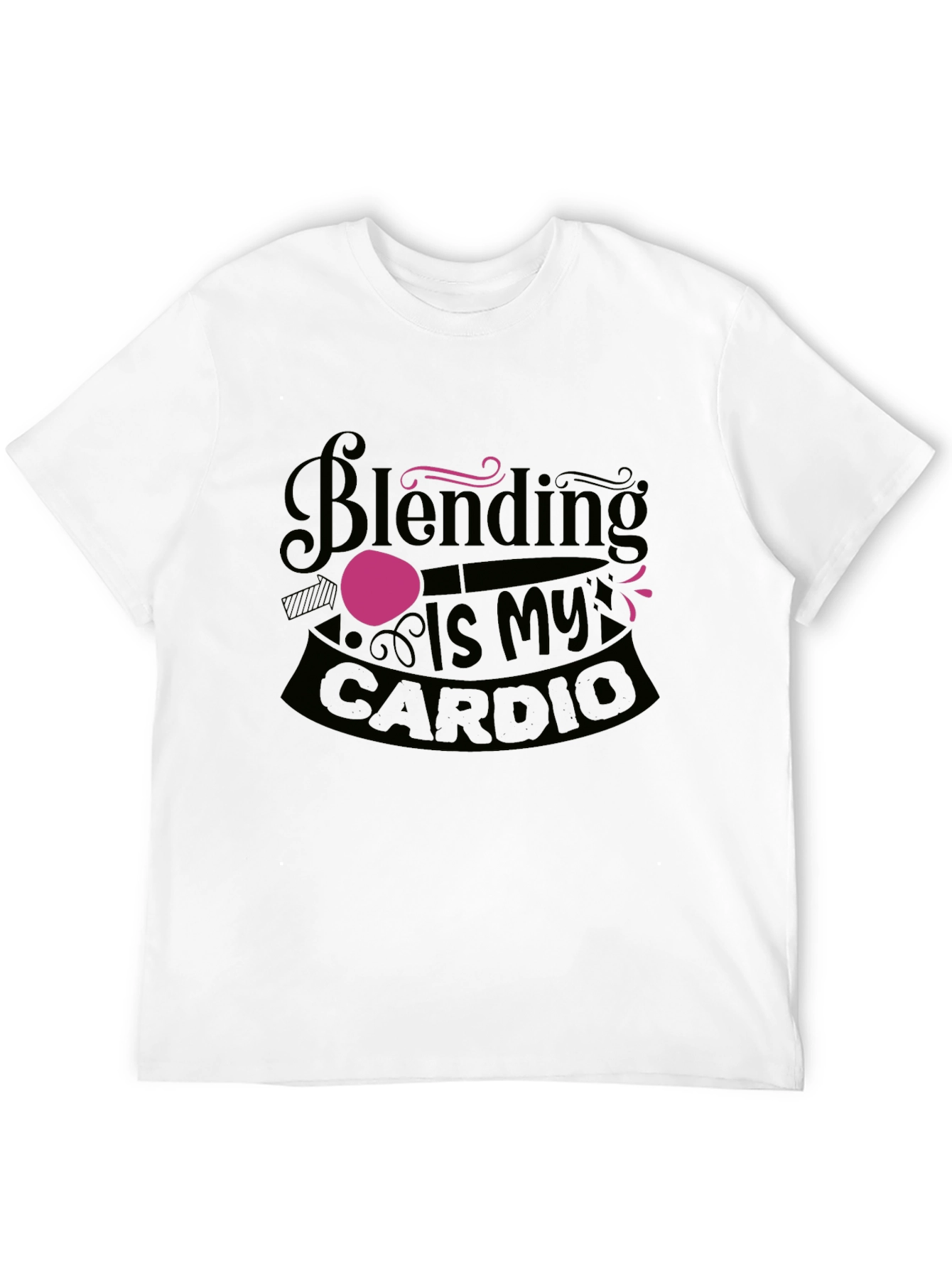 Blending Is My Cardio Black Graphic Tee