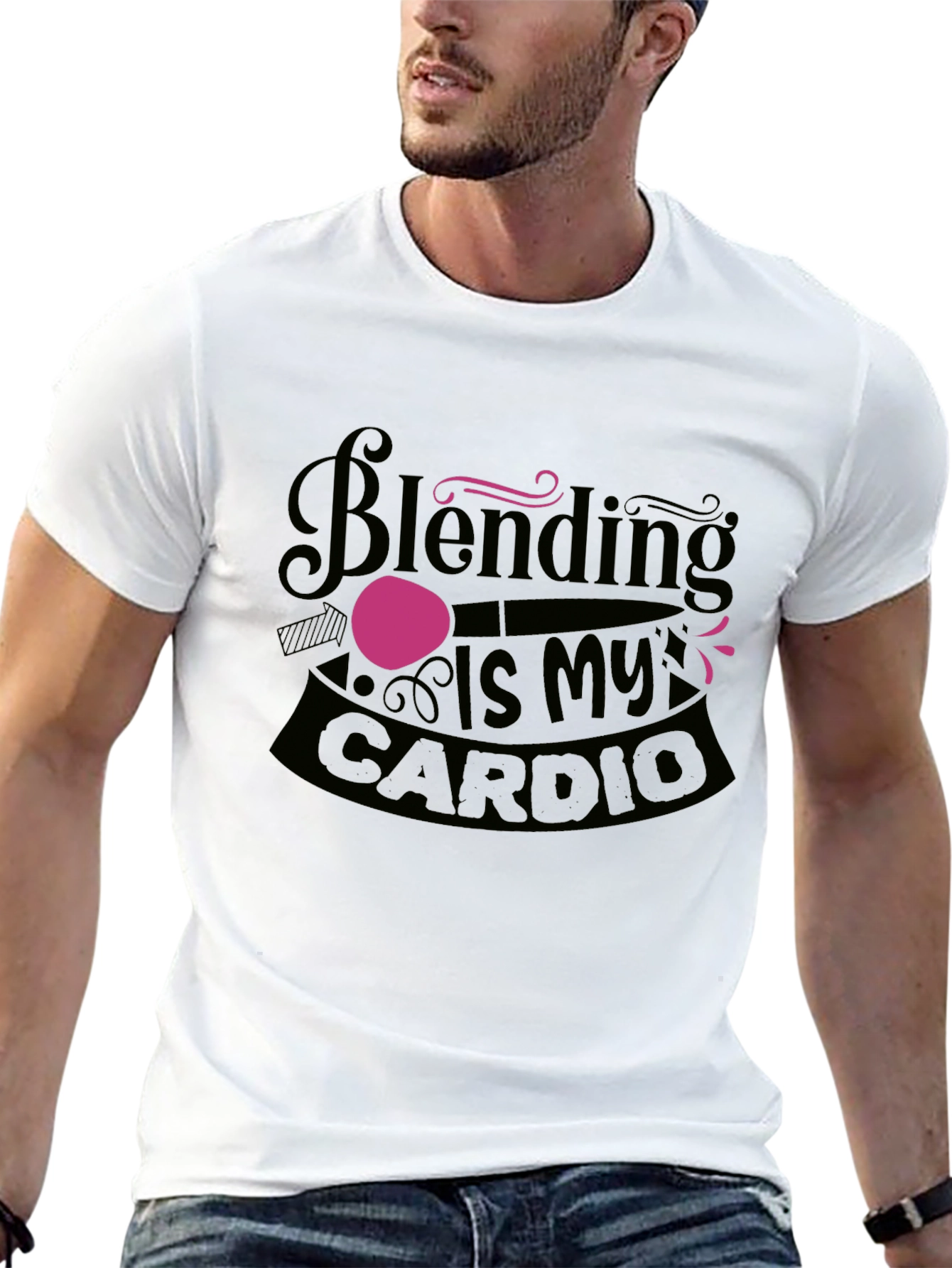 Blending Is My Cardio Black Graphic Tee