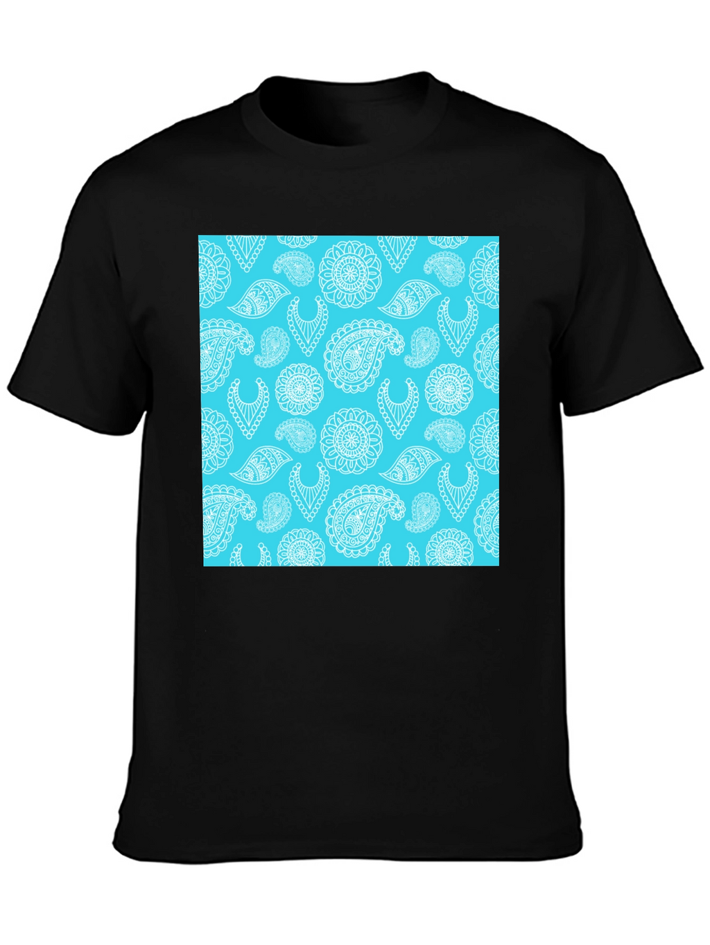 Paisley Pattern Mens Black T-Shirt