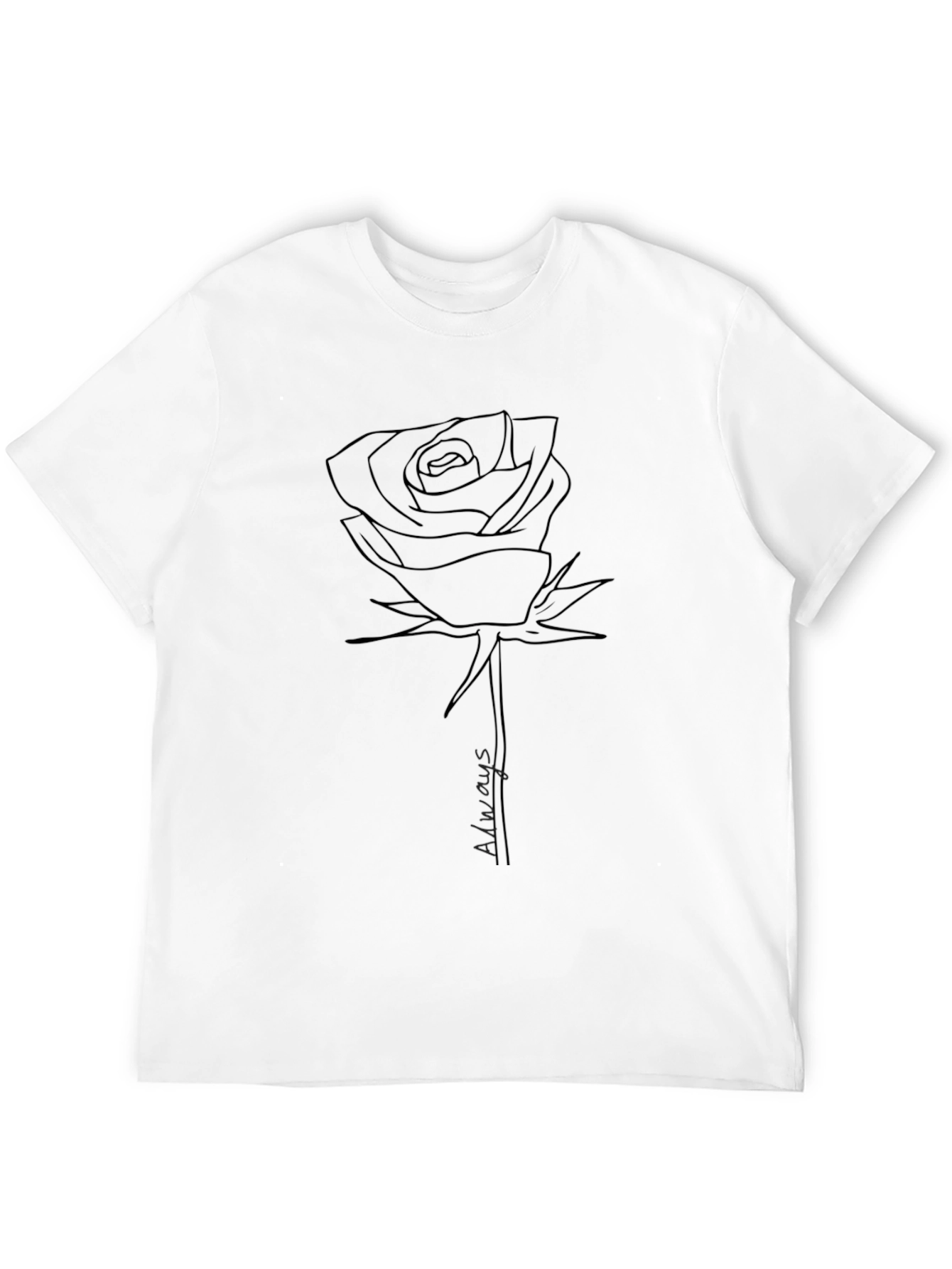 Rose Line Art Graphic Tee - Always