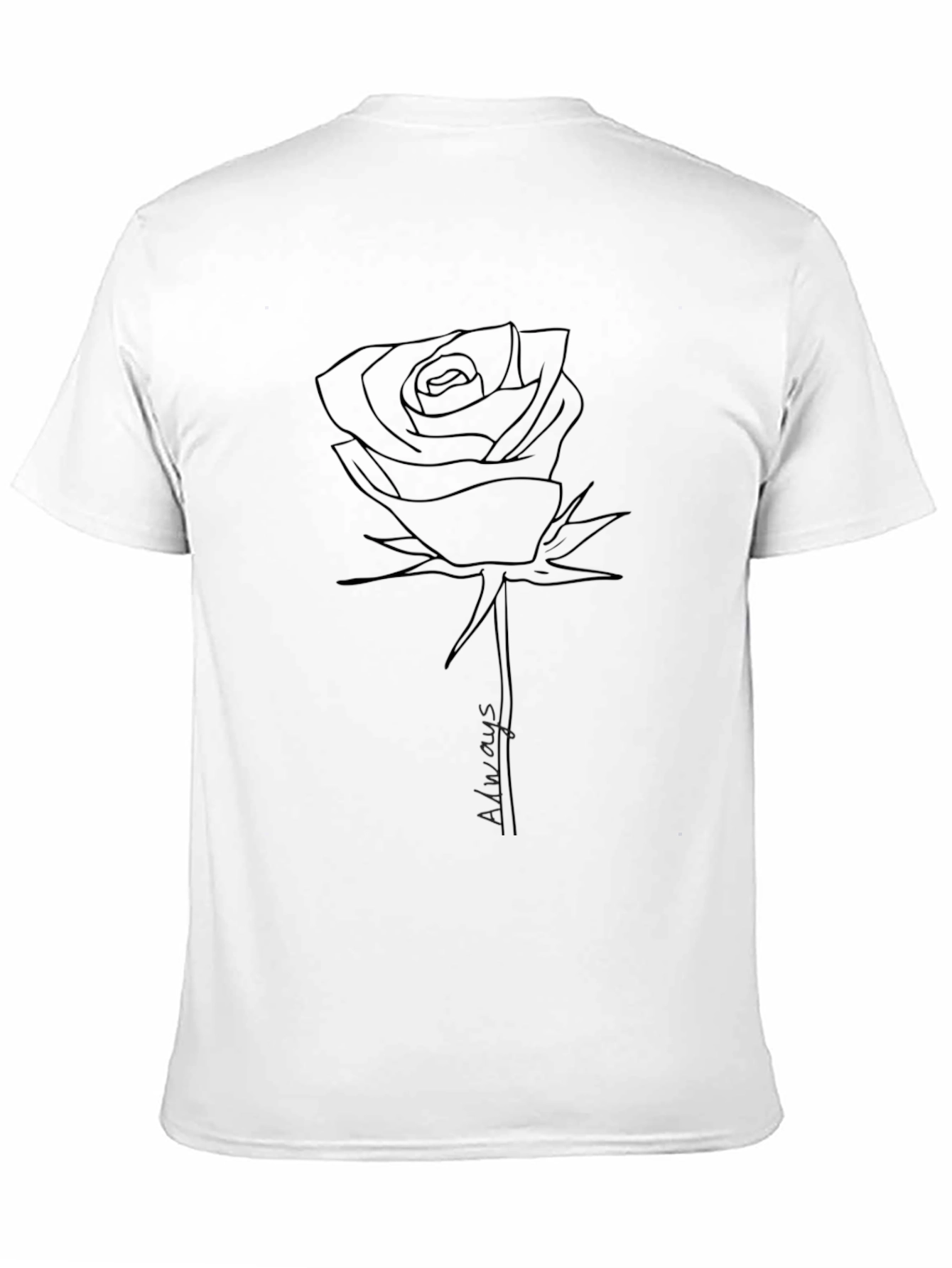 Rose Line Art Graphic Tee - Always