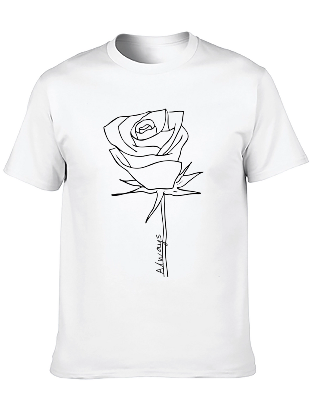 Rose Line Art Graphic Tee - Always