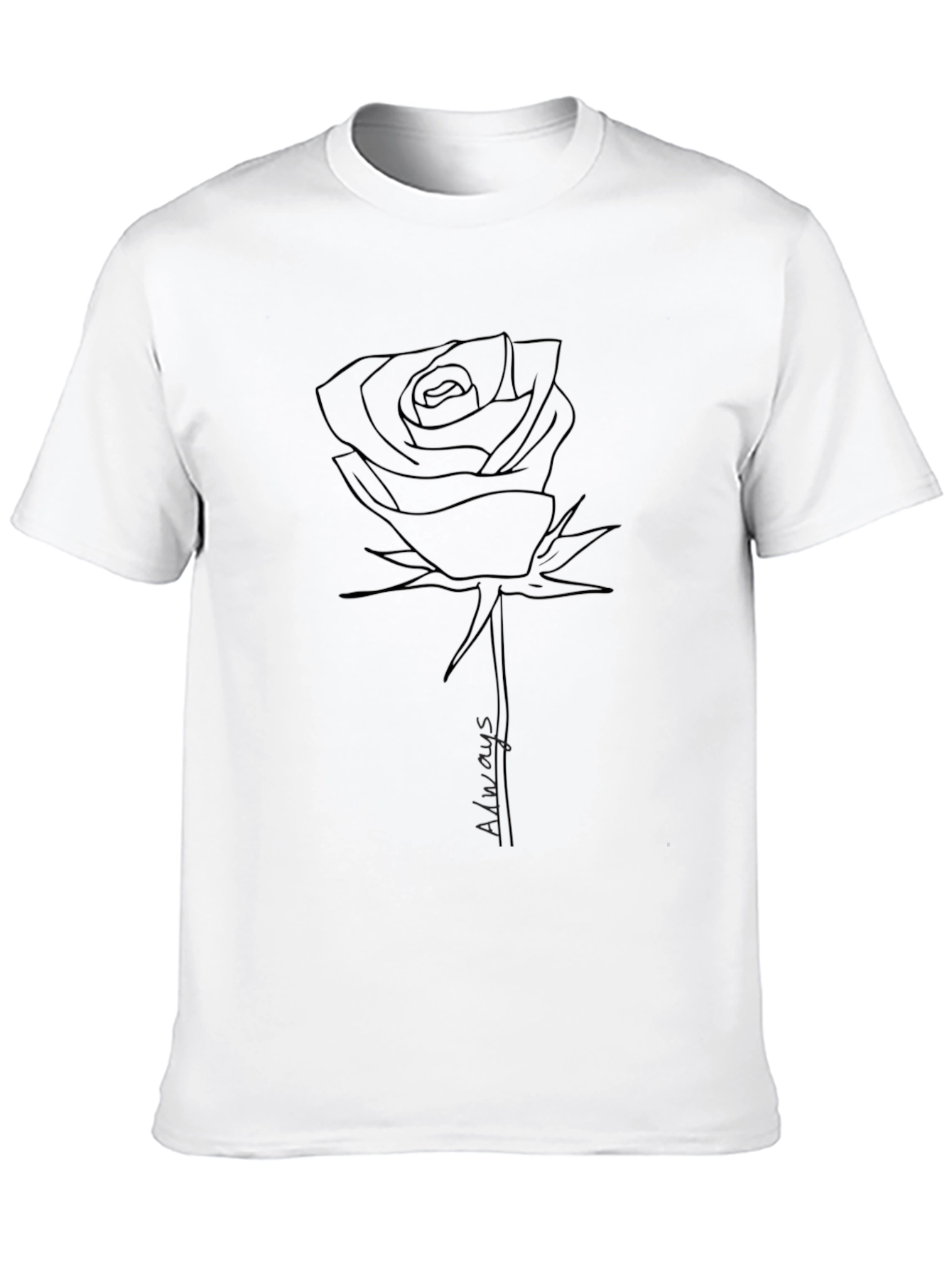 Rose Line Art Graphic Tee - Always