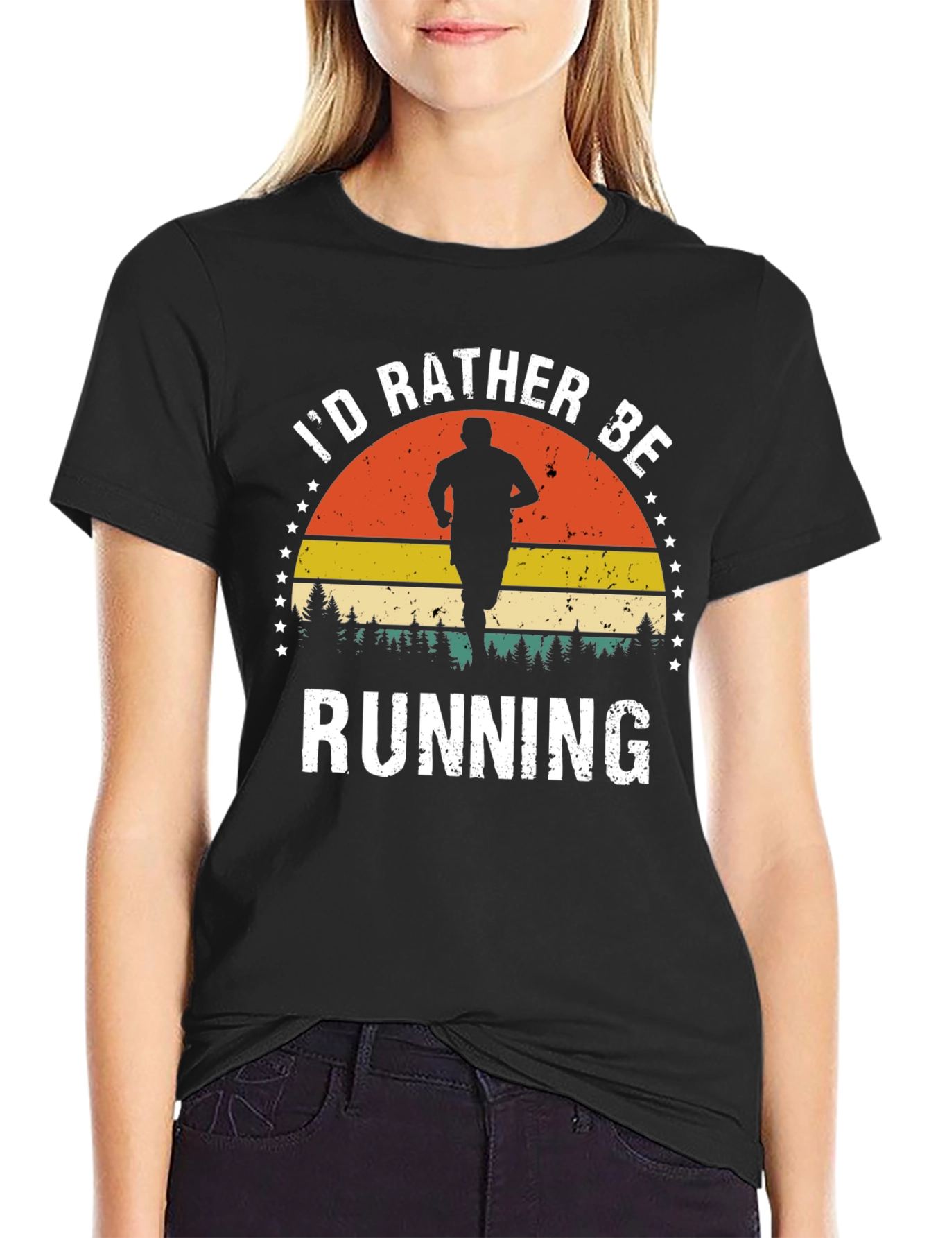 Retro Id Rather Be Running Graphic Tee