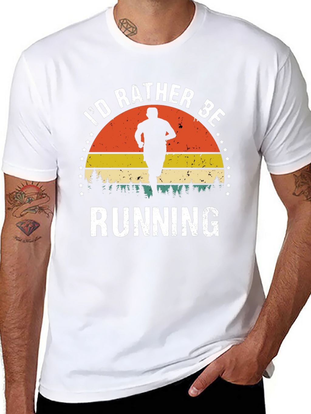 Retro Id Rather Be Running Graphic Tee