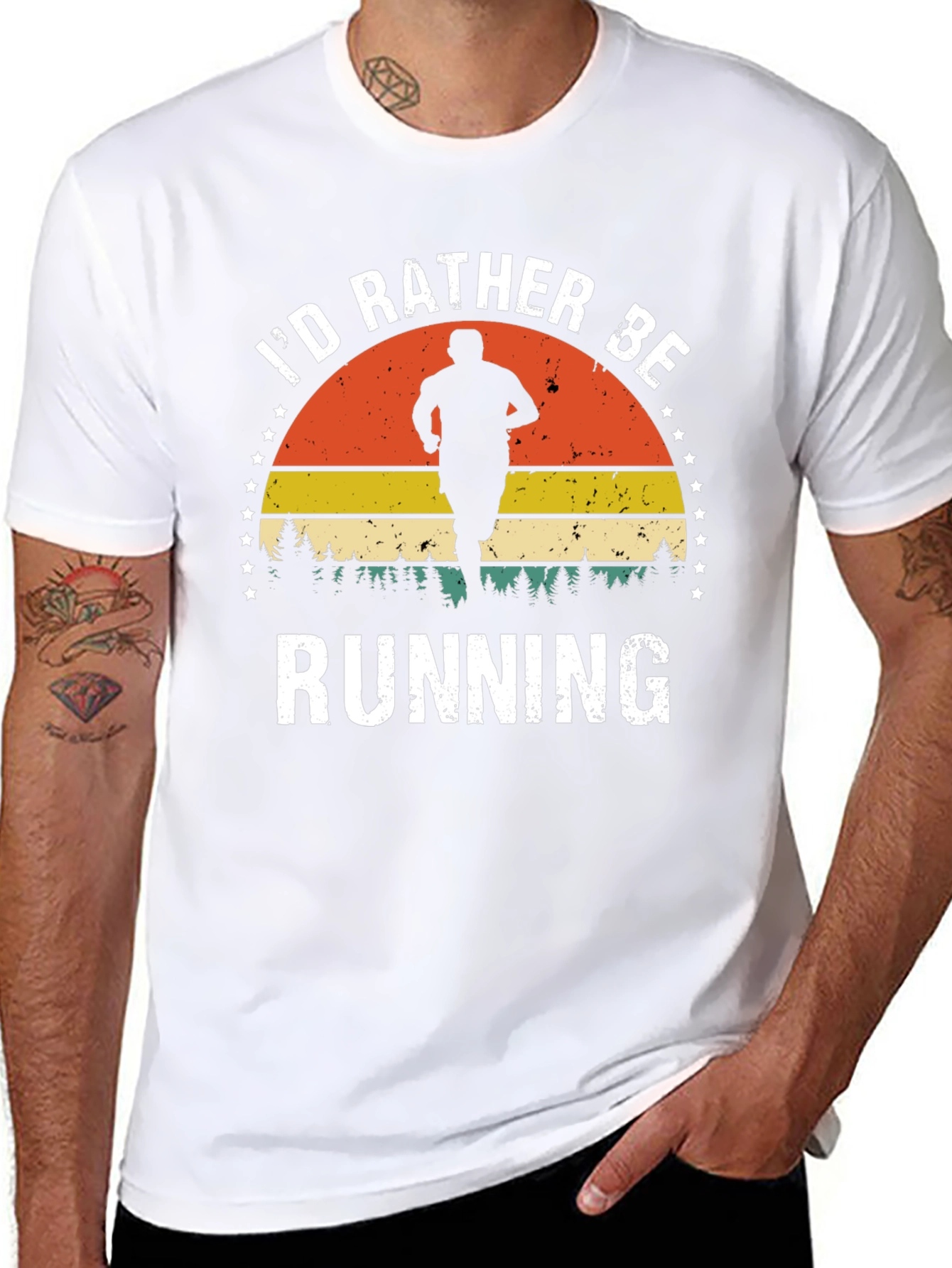Retro Id Rather Be Running Graphic Tee