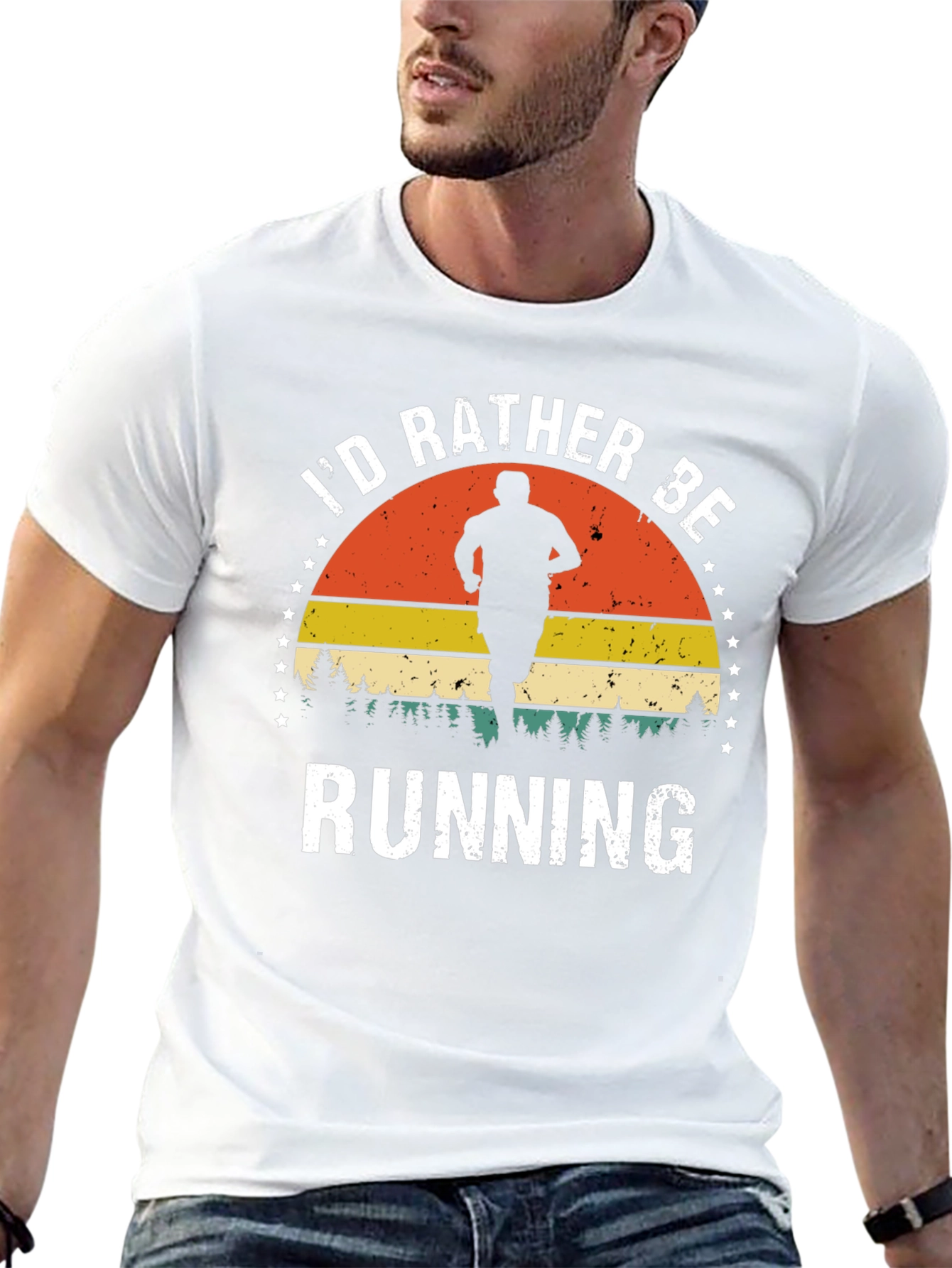 Retro Id Rather Be Running Graphic Tee