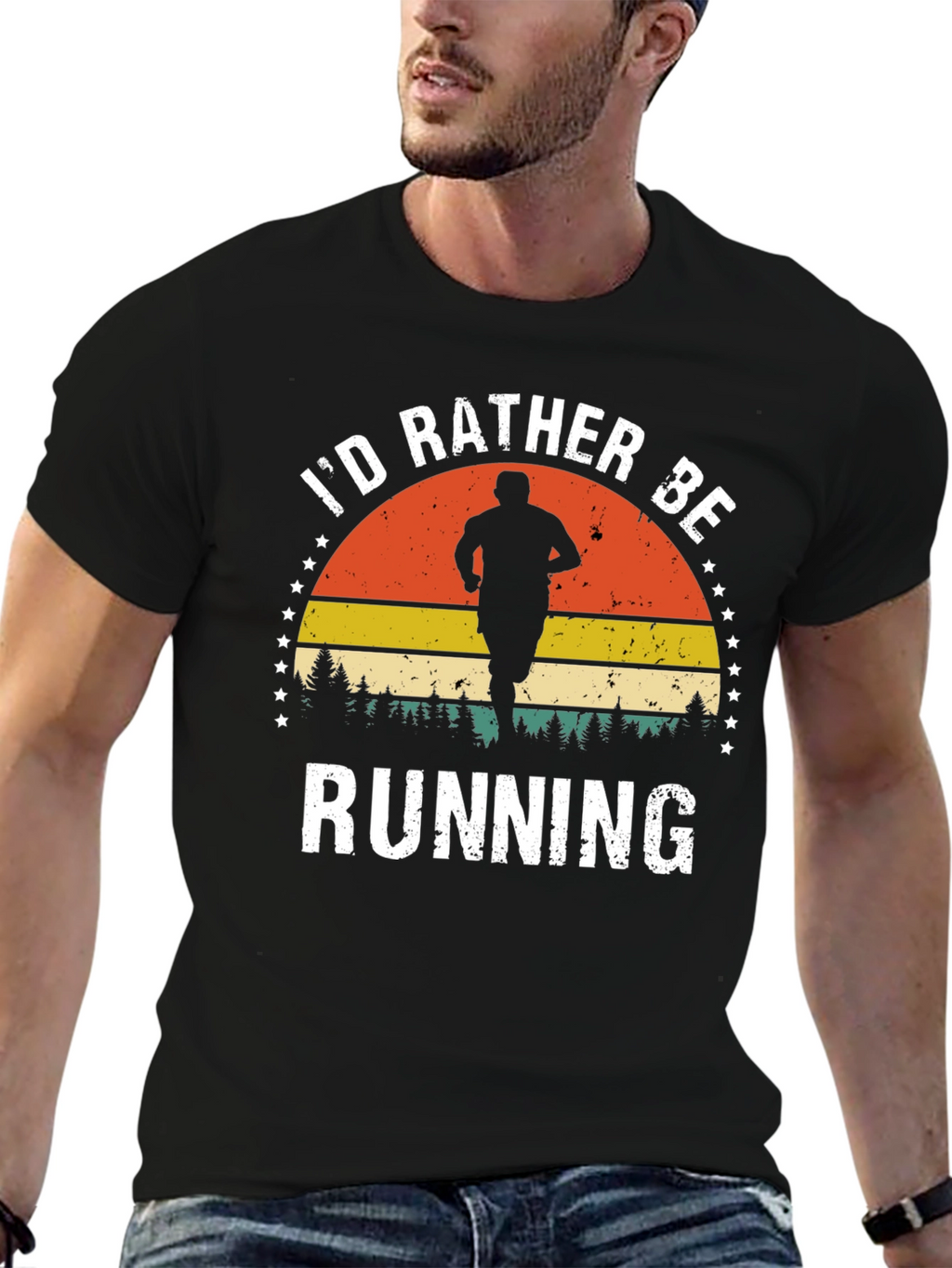 Retro Id Rather Be Running Graphic Tee