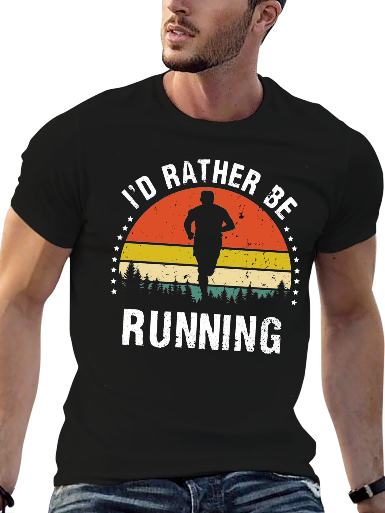 Retro Id Rather Be Running Graphic Tee