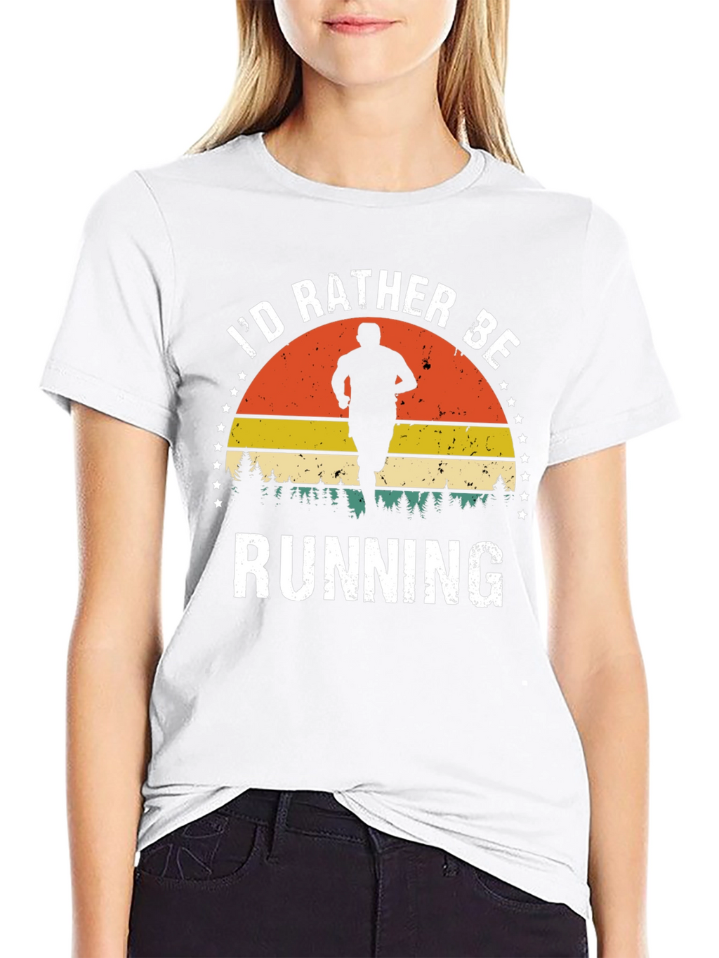 Retro Id Rather Be Running Graphic Tee