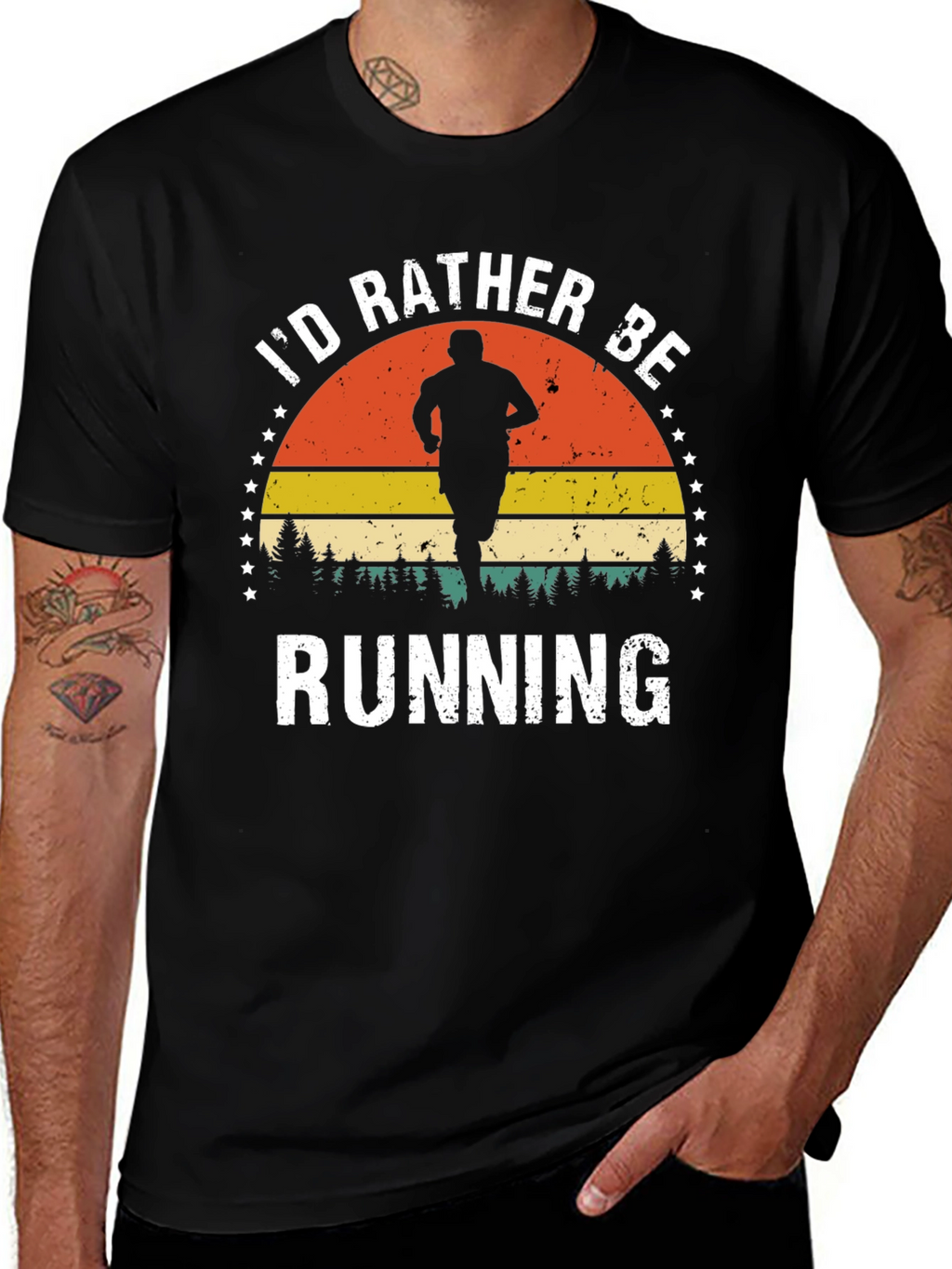 Retro Id Rather Be Running Graphic Tee
