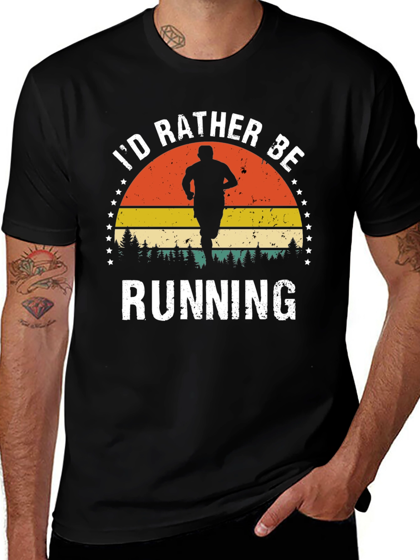 Retro Id Rather Be Running Graphic Tee
