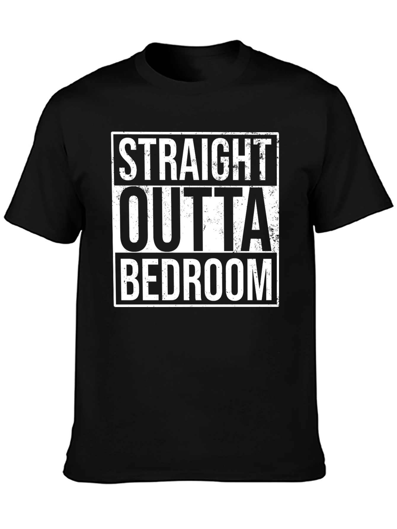 Straight Outta Bedroom Black Graphic Tee
